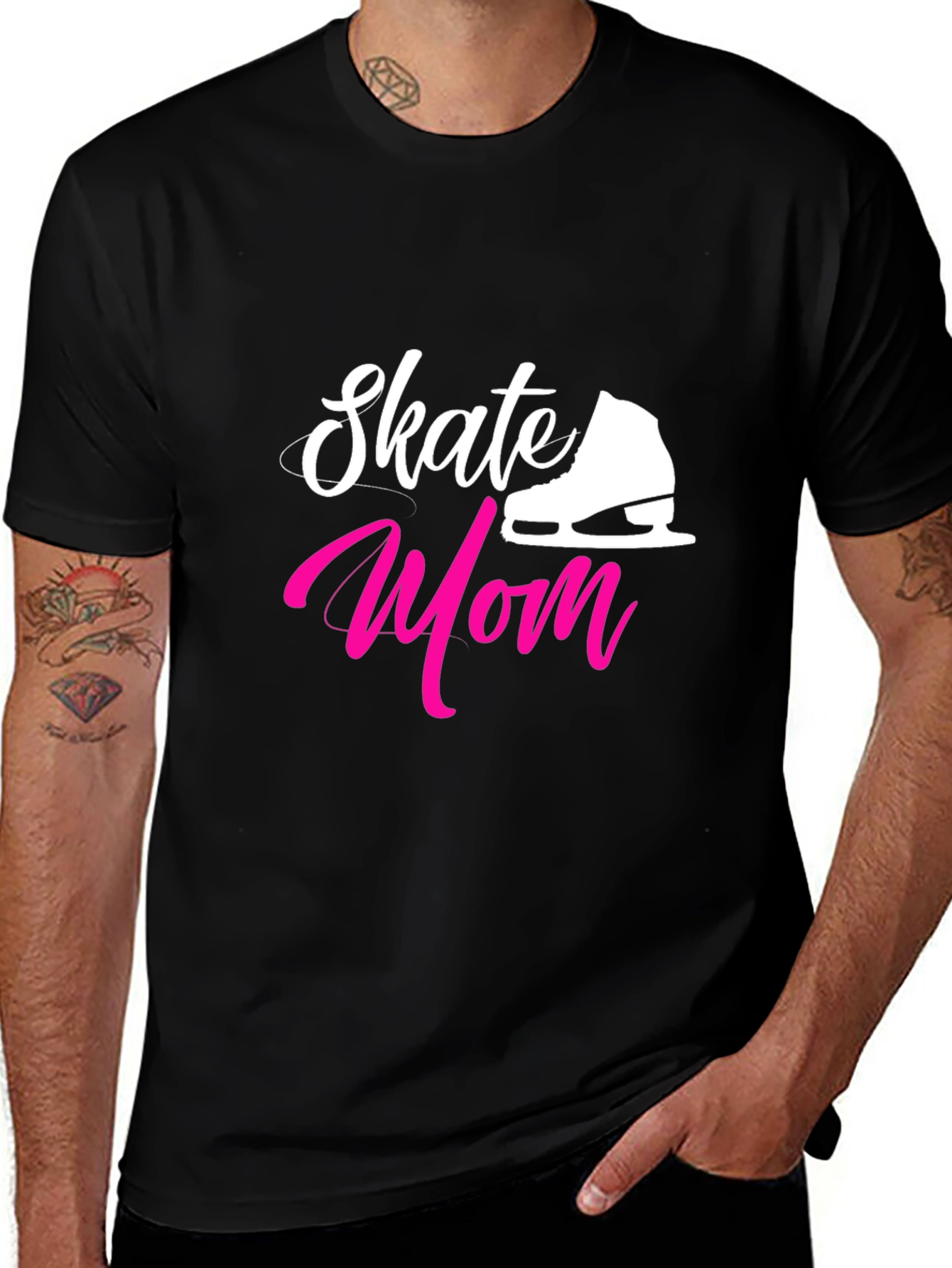 Skate Mom Graphic Tee - Black Cotton Blend
