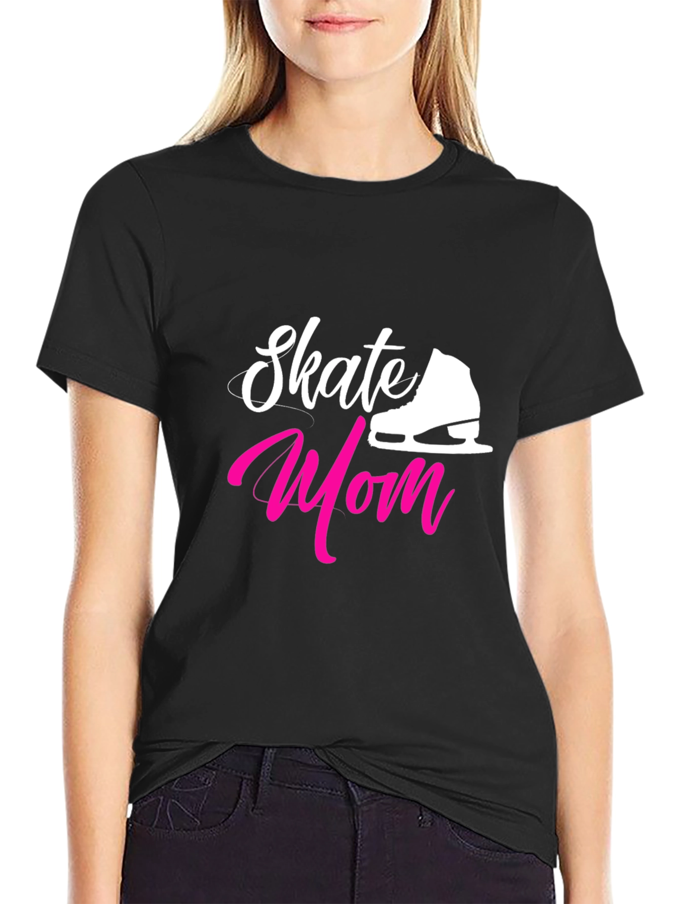 Skate Mom Graphic Tee - Black Cotton Blend