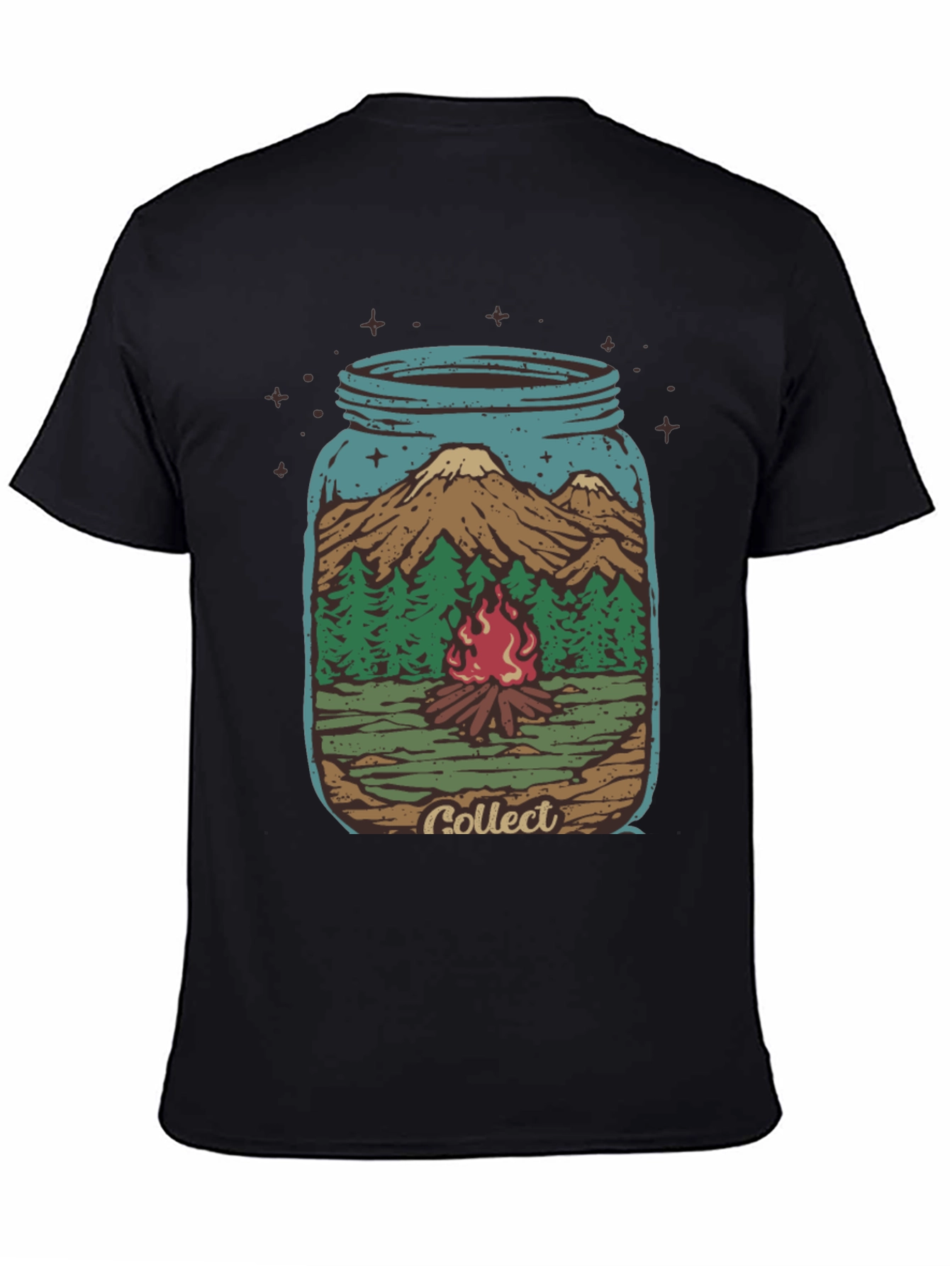 Camping Jar Graphic T-Shirt - Black