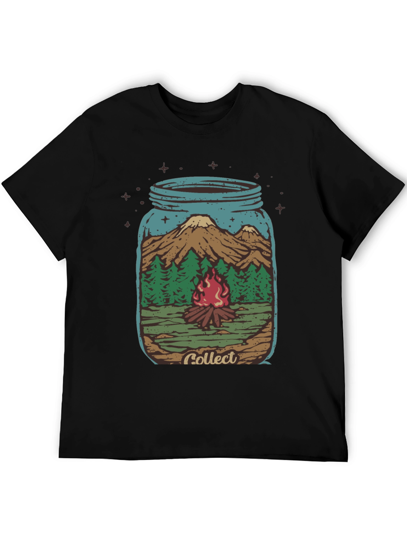 Camping Jar Graphic T-Shirt - Black