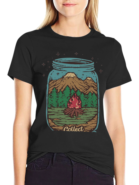 Camping Jar Graphic T-Shirt - Black
