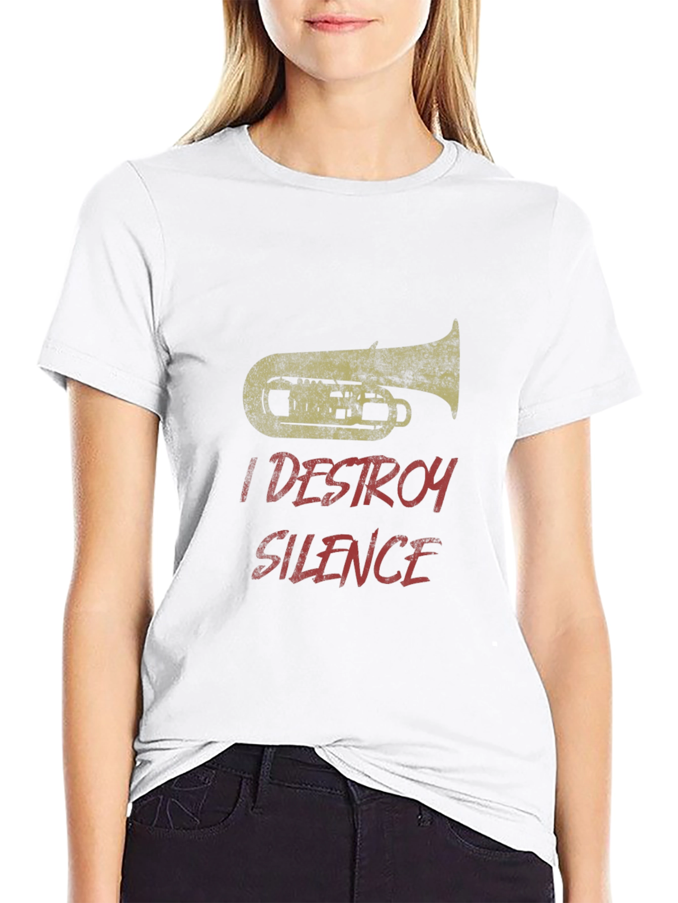 I Destroy Silence Tuba T-Shirt - Band Musician Tee