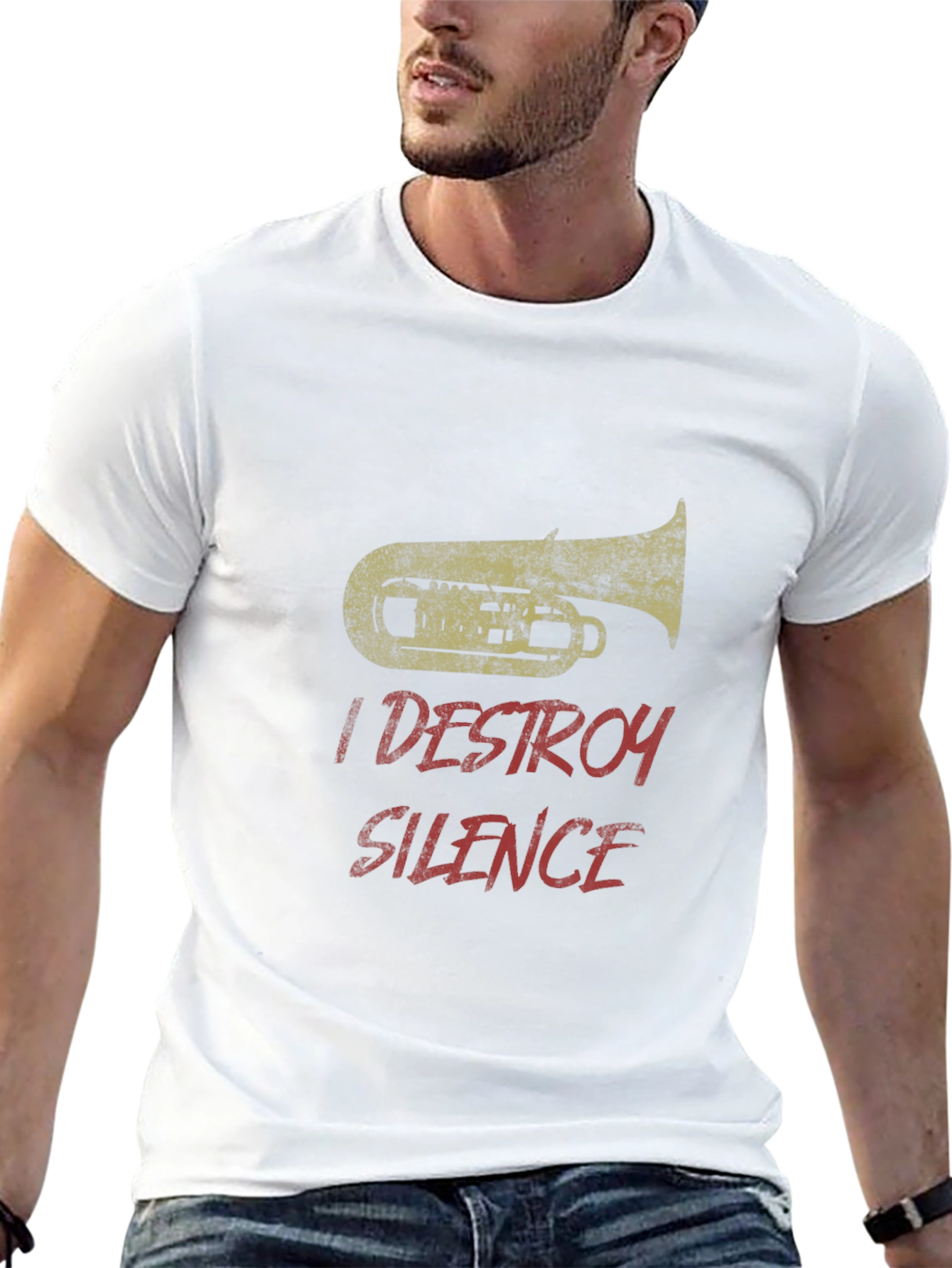 I Destroy Silence Tuba T-Shirt - Band Musician Tee