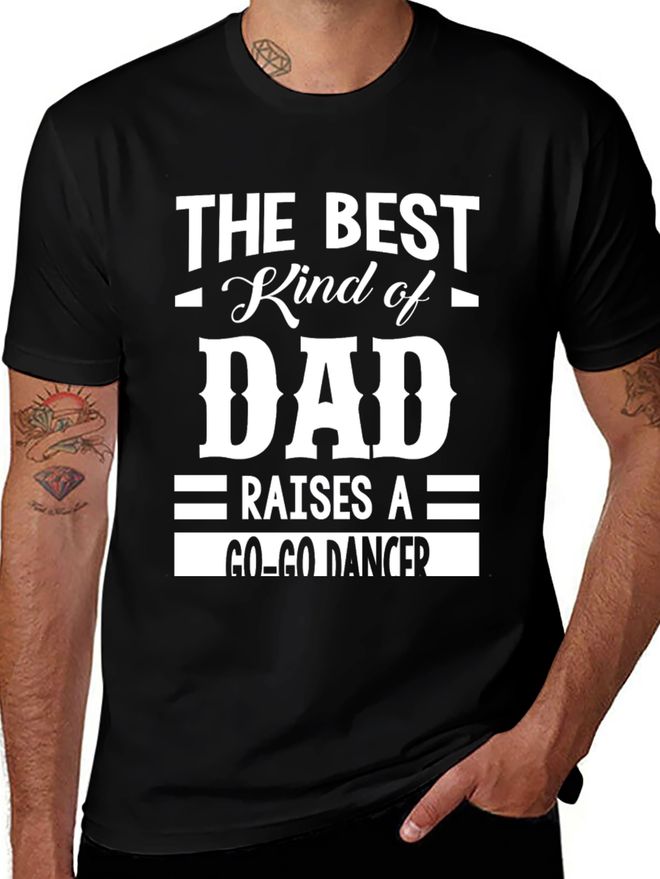 Best Kind of Dad Go-Go Dancer Black T-Shirt