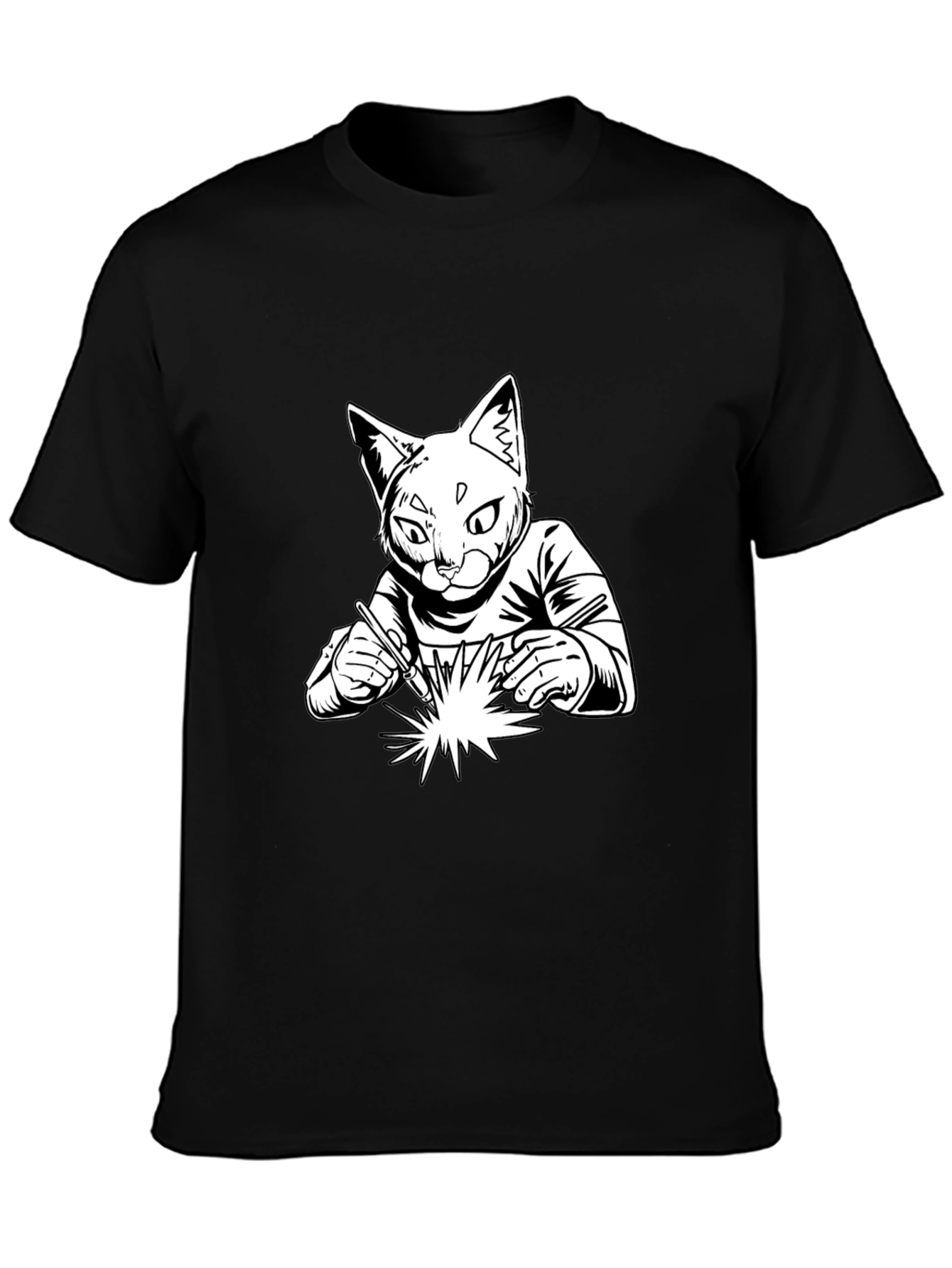 Welding Cat T-Shirt - Cool Graphic Tee