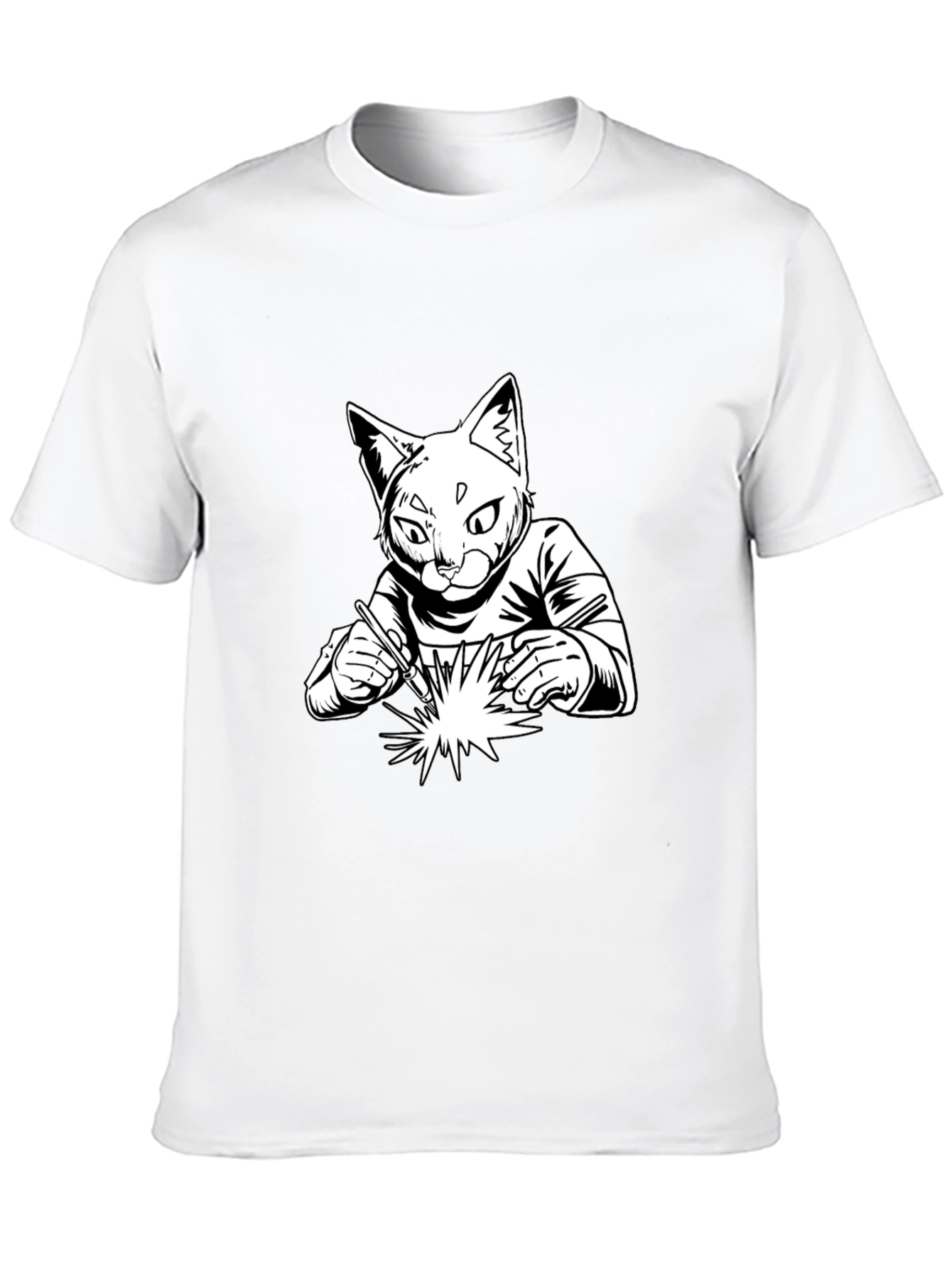 Welding Cat T-Shirt - Cool Graphic Tee