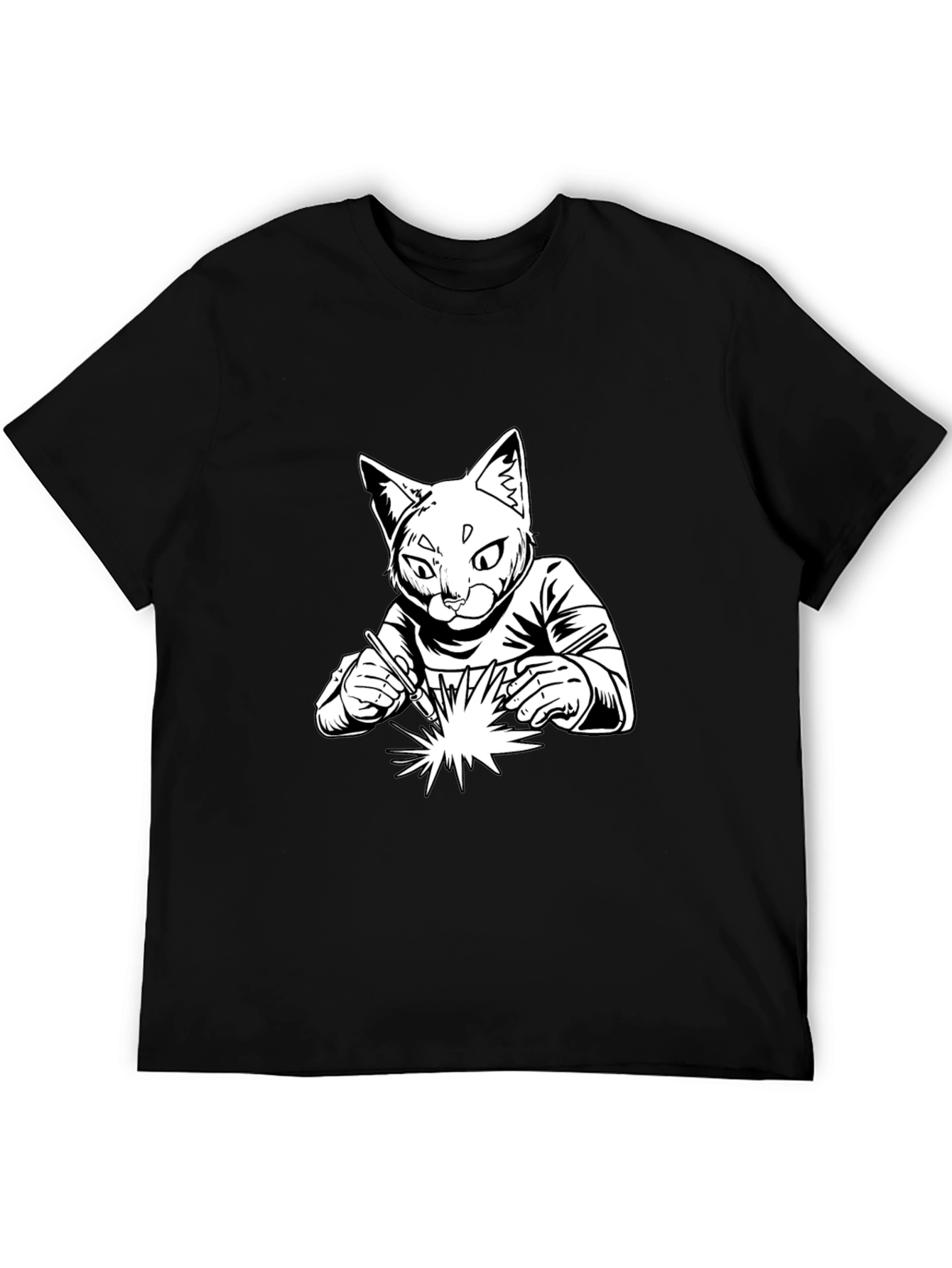 Welding Cat T-Shirt - Cool Graphic Tee