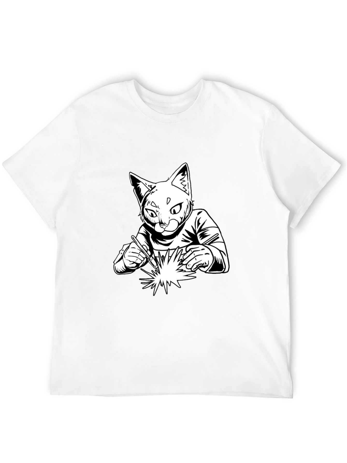 Welding Cat T-Shirt - Cool Graphic Tee