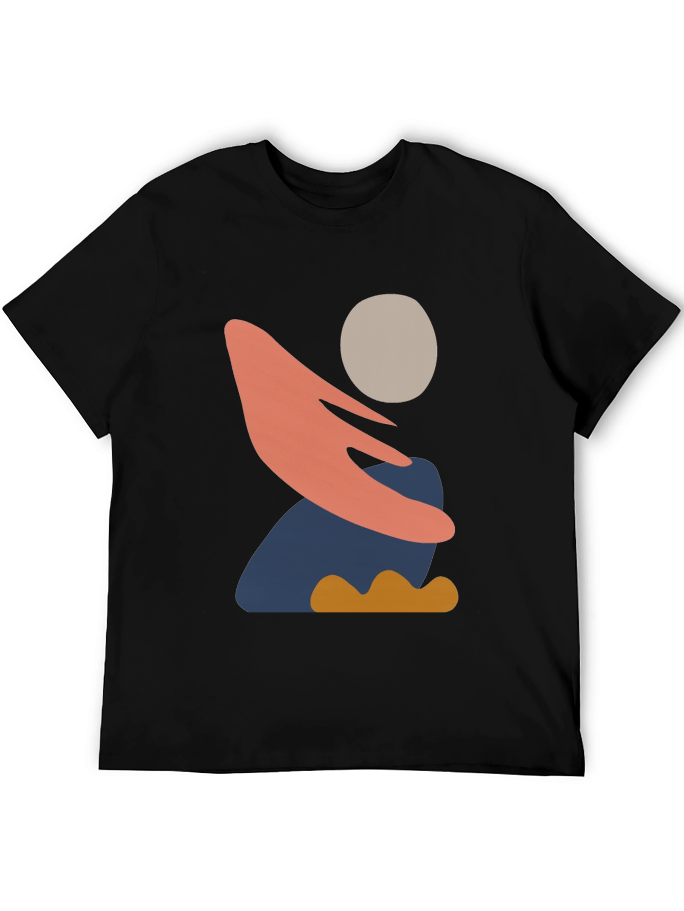 Abstract Graphic Print Mens Black T-Shirt