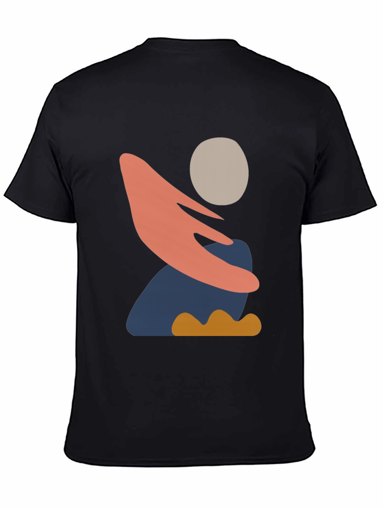 Abstract Graphic Print Mens Black T-Shirt