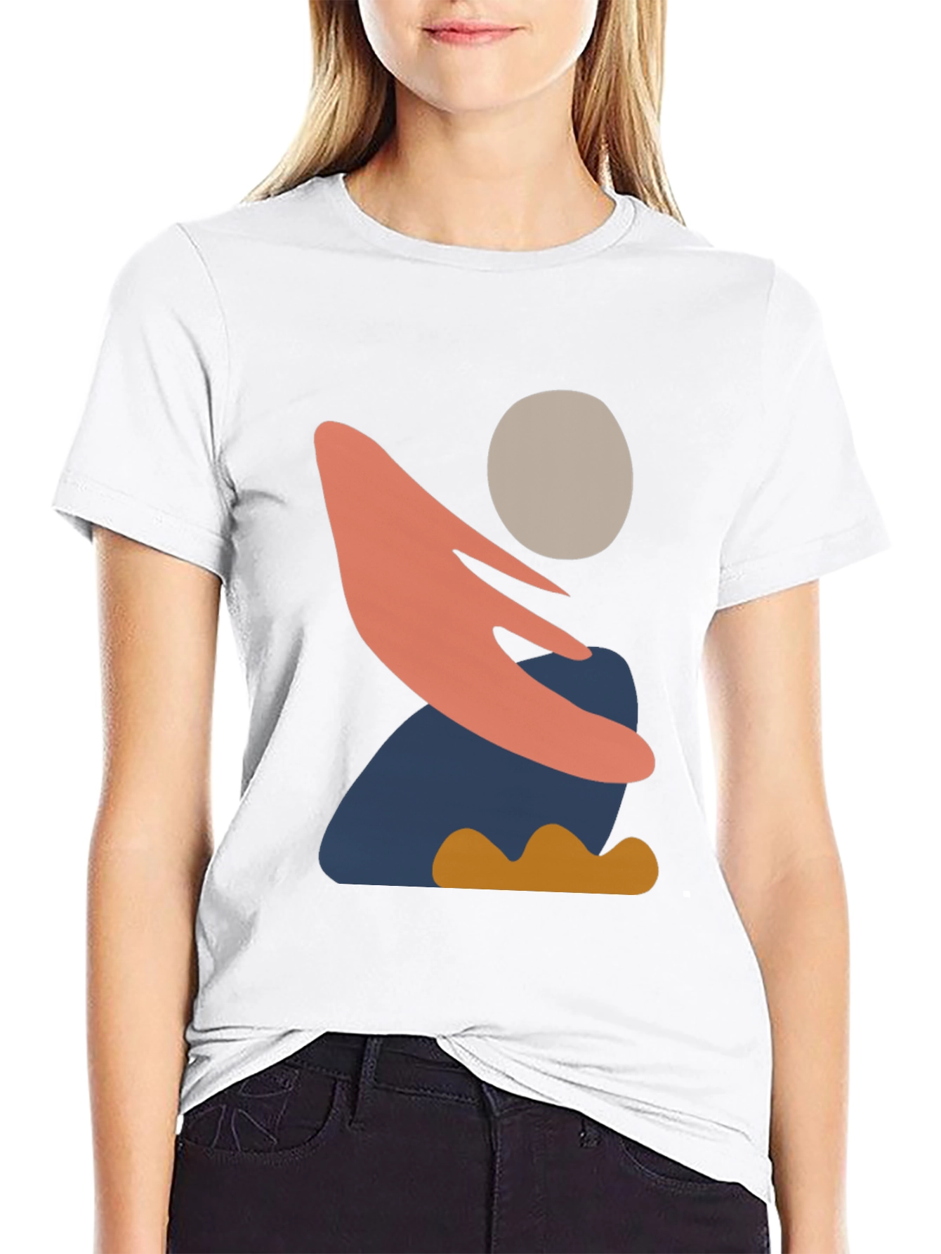 Abstract Graphic Print Mens Black T-Shirt
