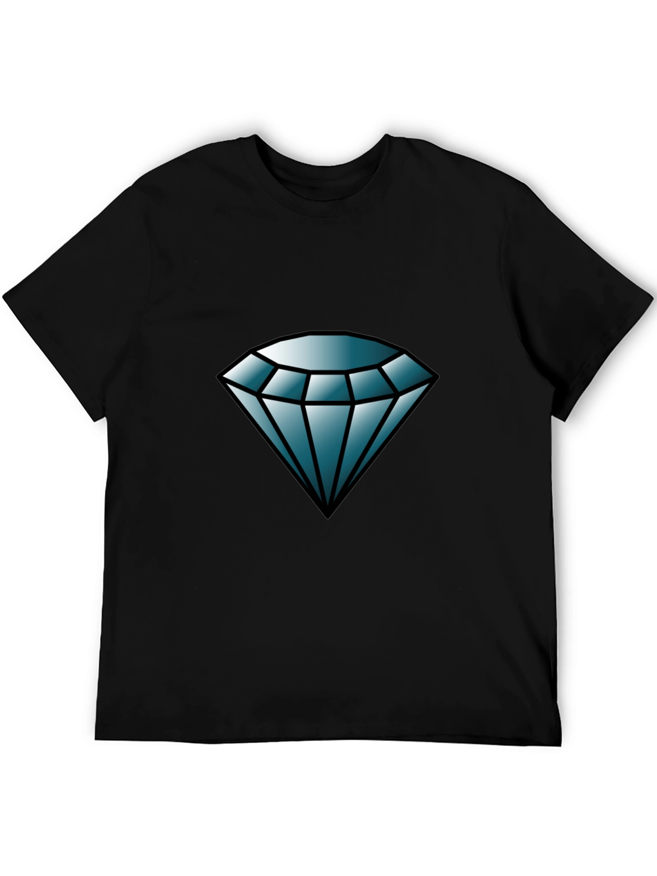 Diamond Graphic Tee - Black Casual T-Shirt