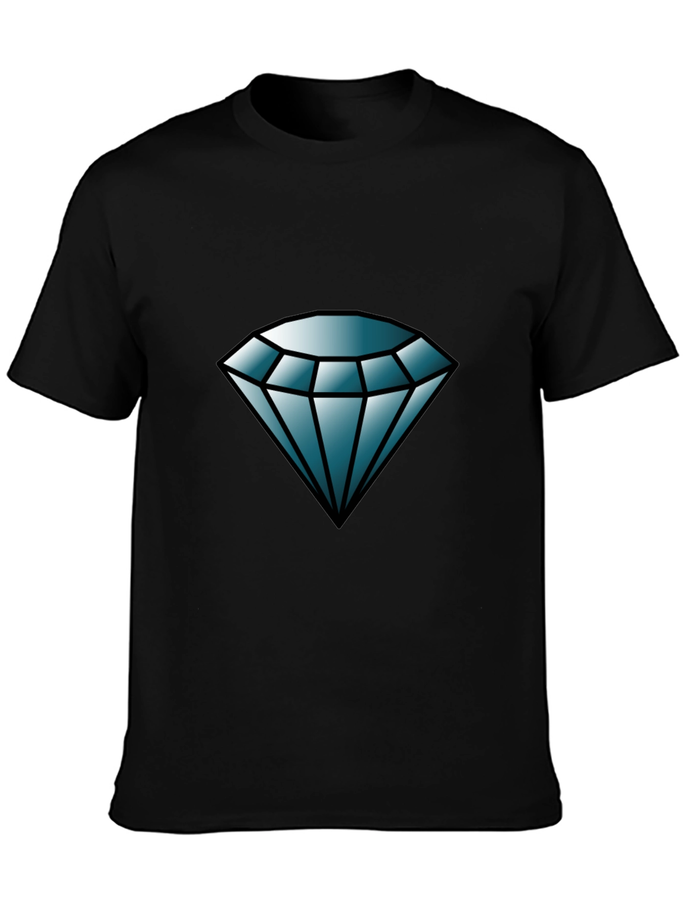 Diamond Graphic Tee - Black Casual T-Shirt