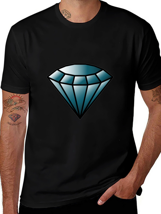 Diamond Graphic Tee - Black Casual T-Shirt