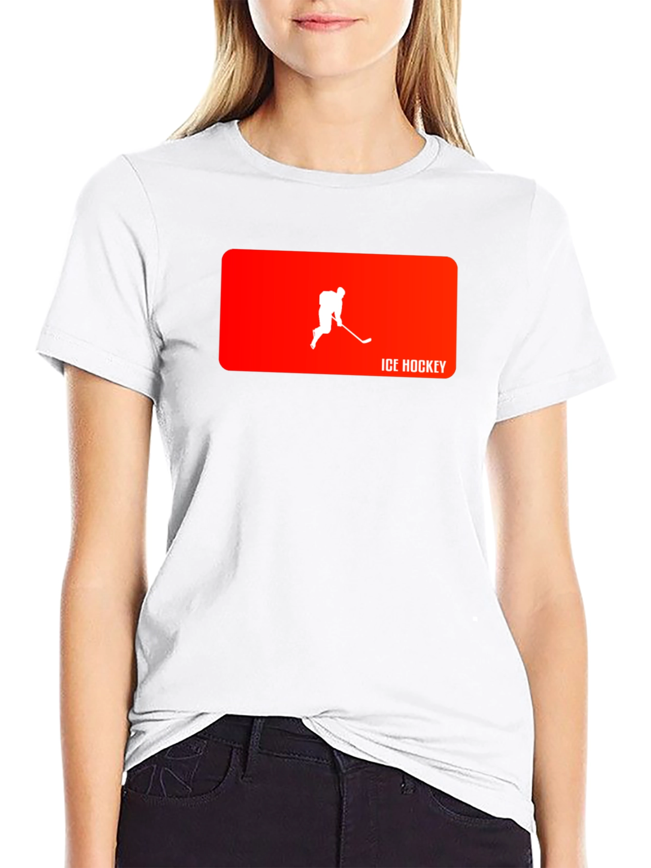 Ice Hockey Graphic Tee - Black