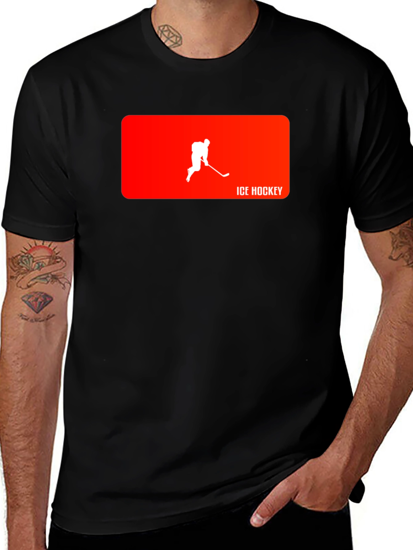 Ice Hockey Graphic Tee - Black