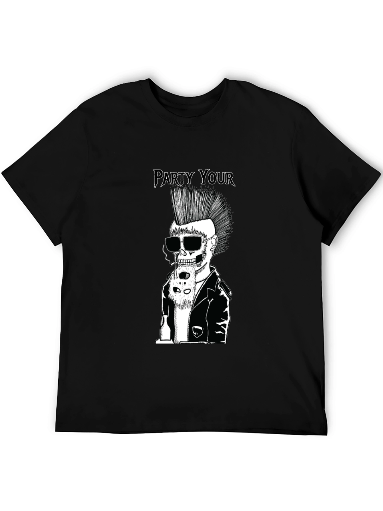 Party Your Skeleton Punk Rock Black T-Shirt