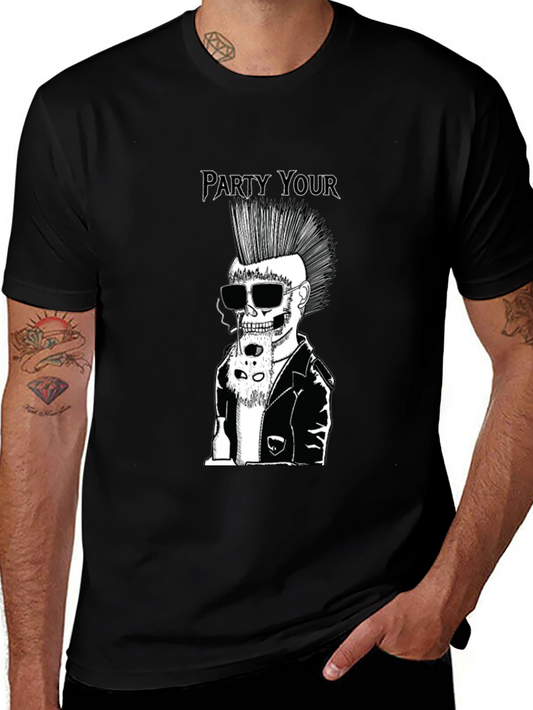 Party Your Skeleton Punk Rock Black T-Shirt