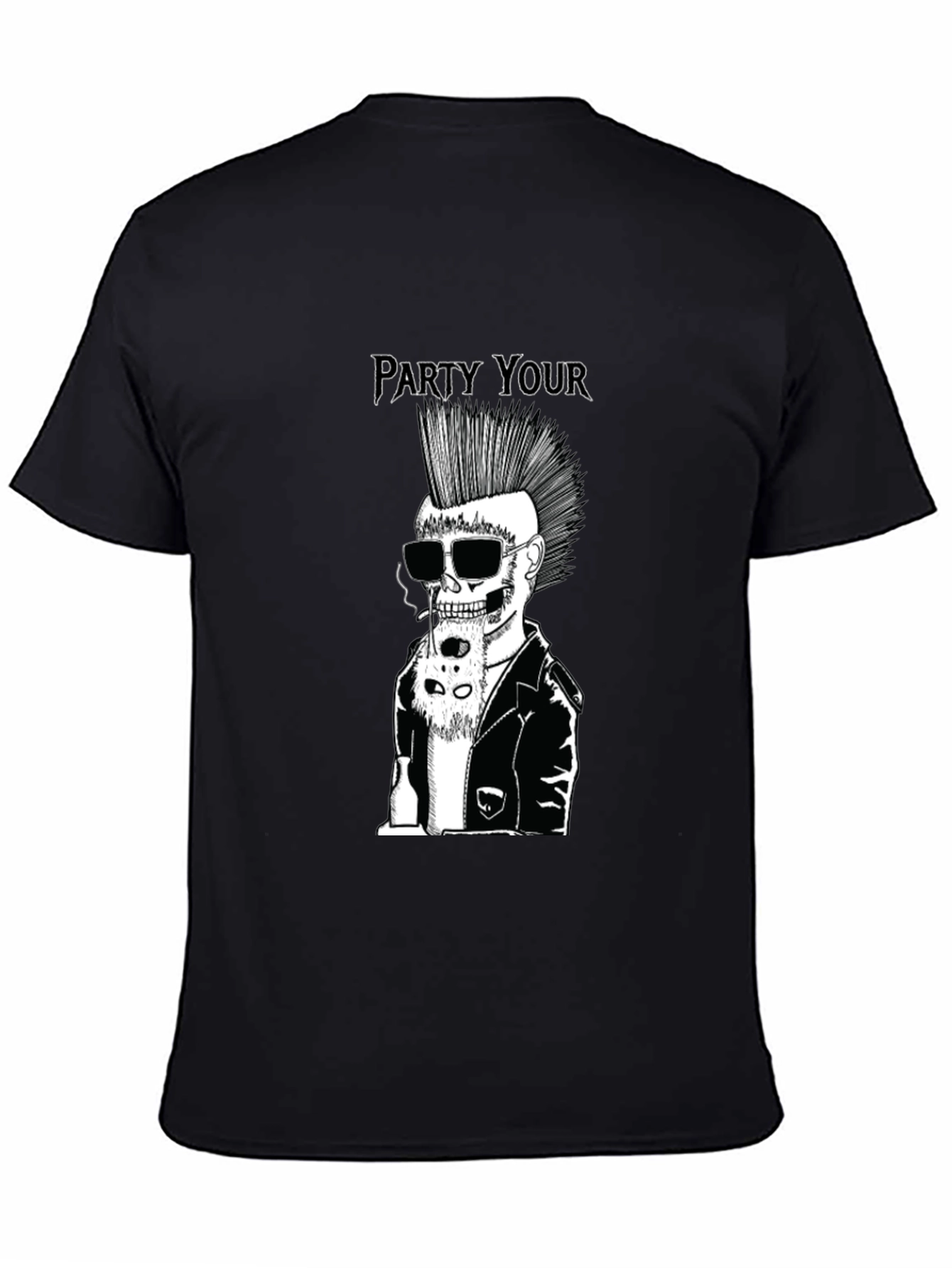 Party Your Skeleton Punk Rock Black T-Shirt