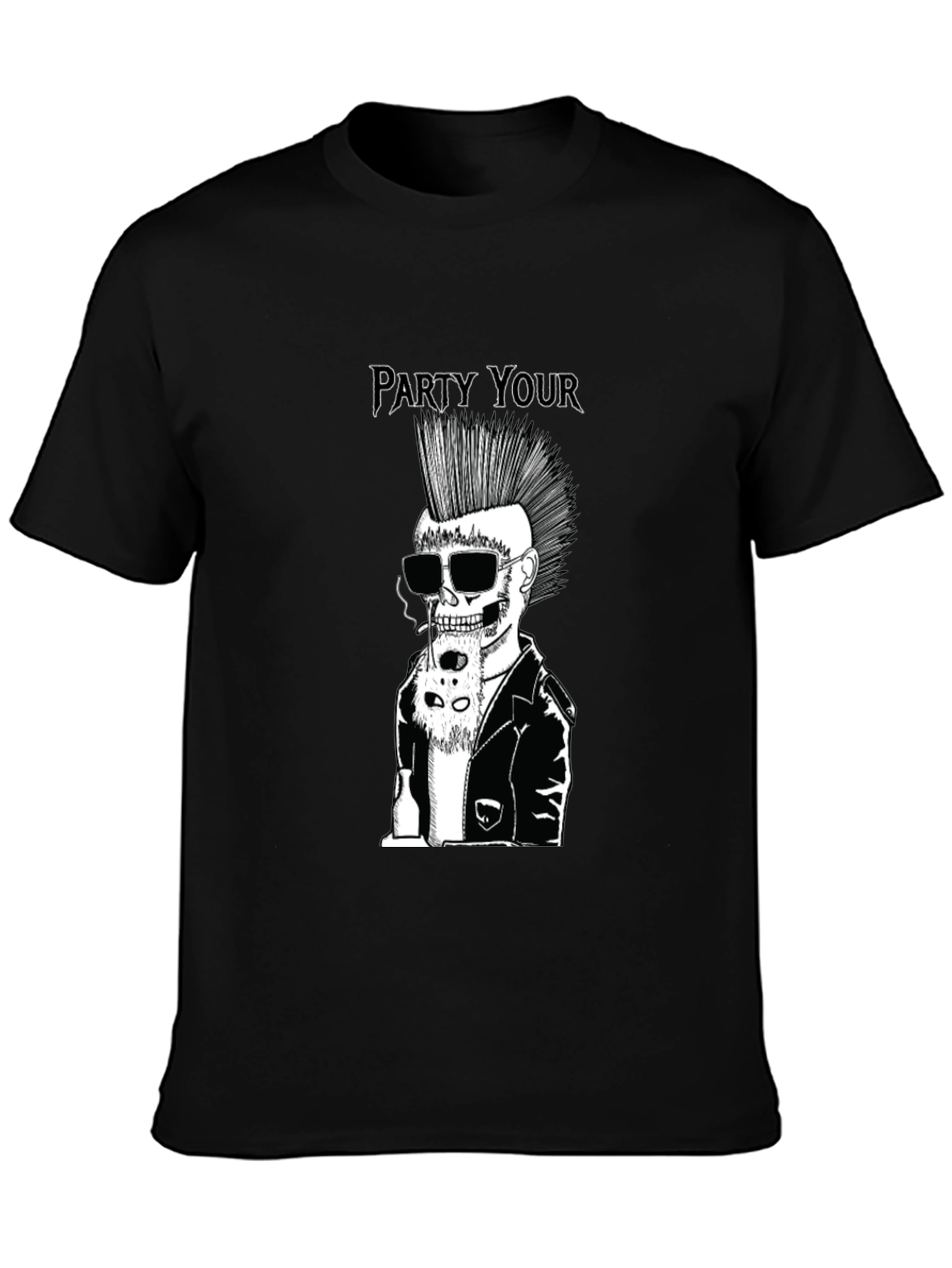Party Your Skeleton Punk Rock Black T-Shirt