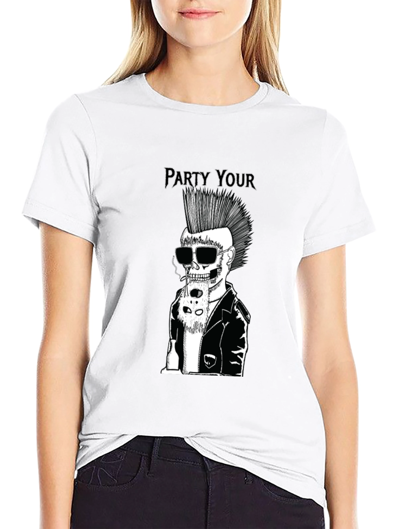 Party Your Skeleton Punk Rock Black T-Shirt