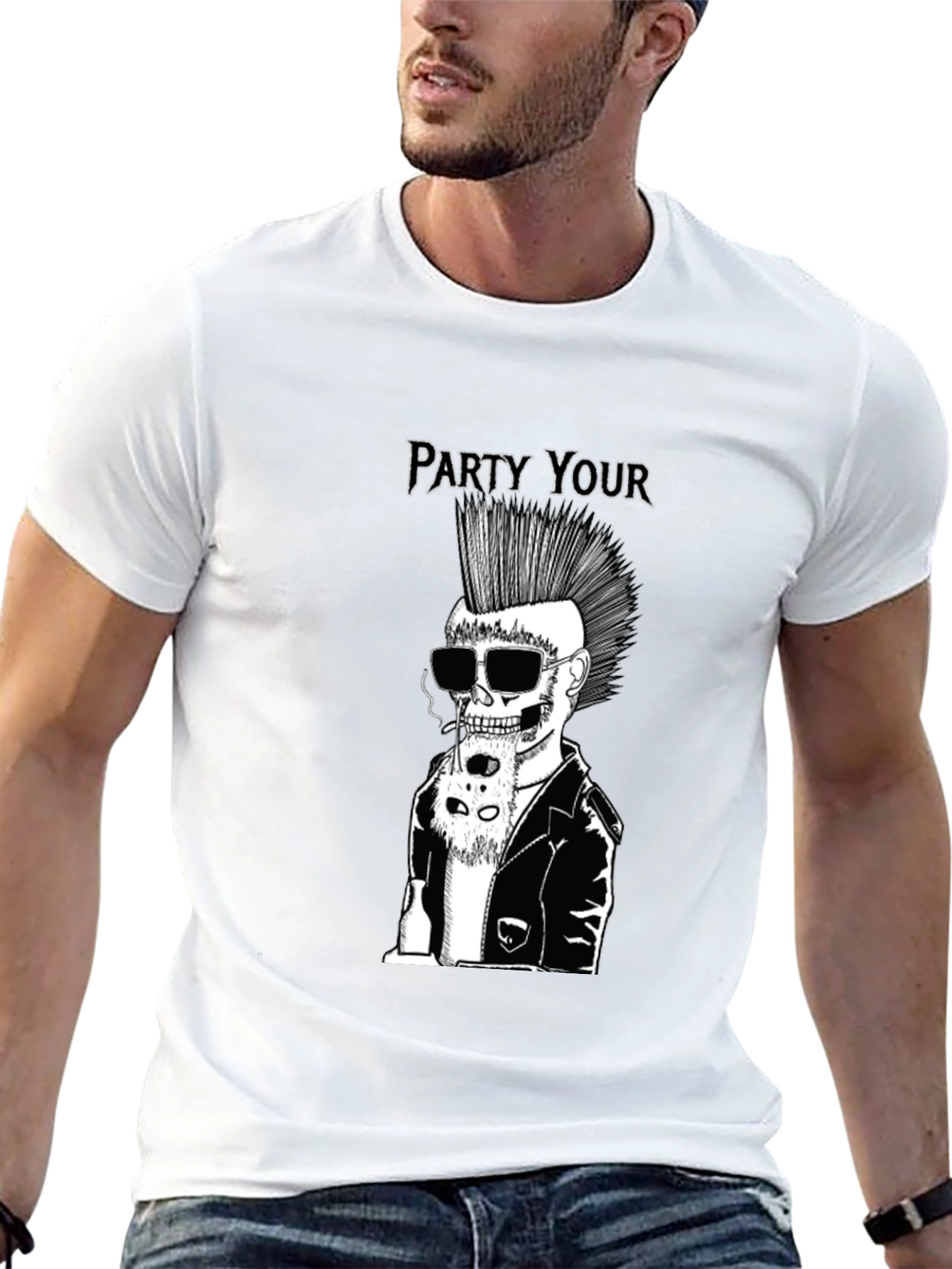 Party Your Skeleton Punk Rock Black T-Shirt