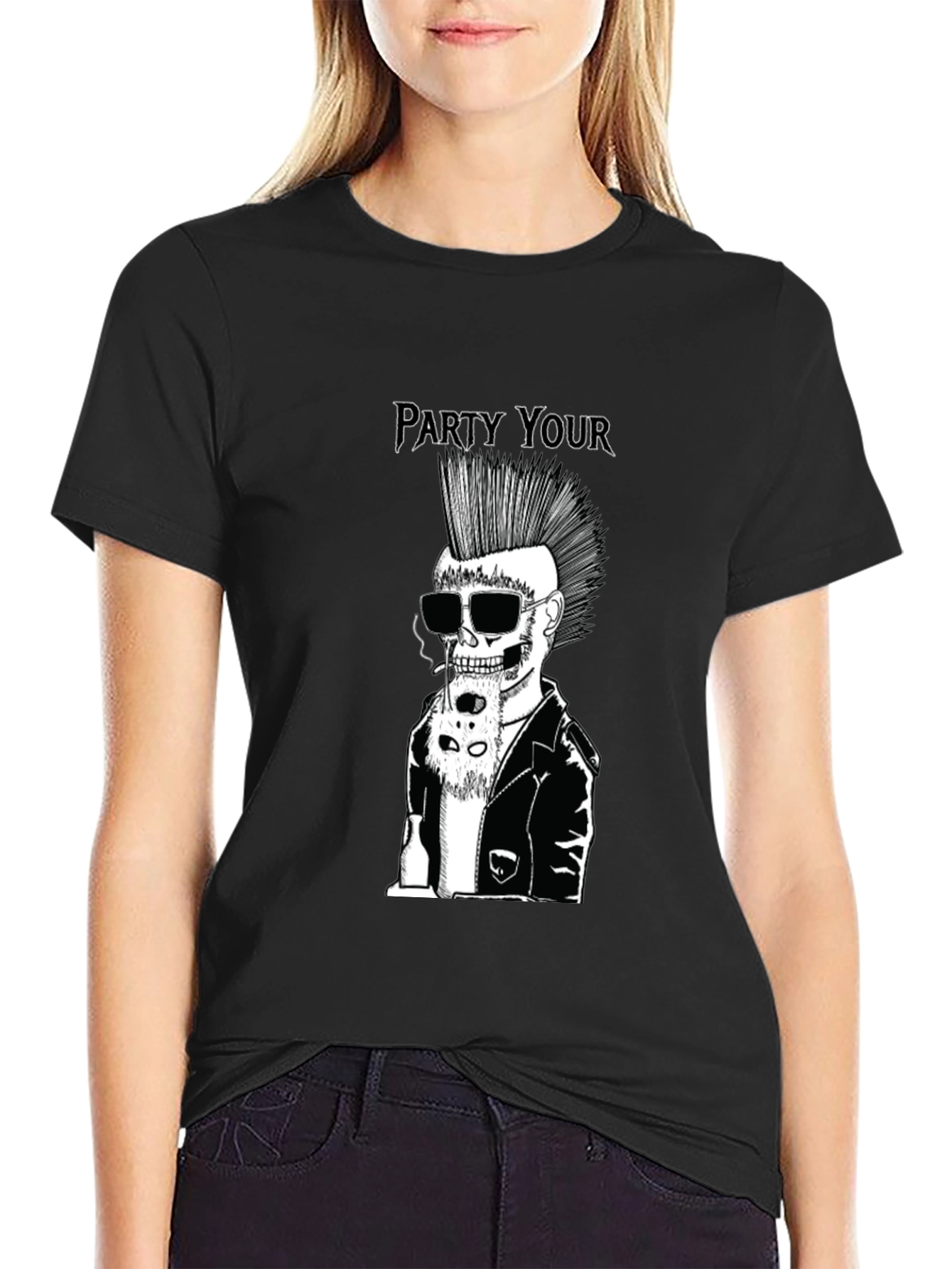 Party Your Skeleton Punk Rock Black T-Shirt