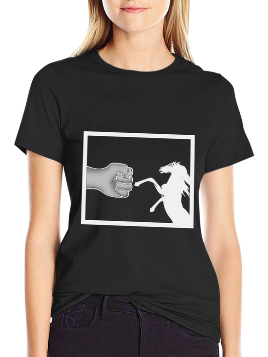 Humorous Fist Horse Tee - Novelty Graphic T-Shirt