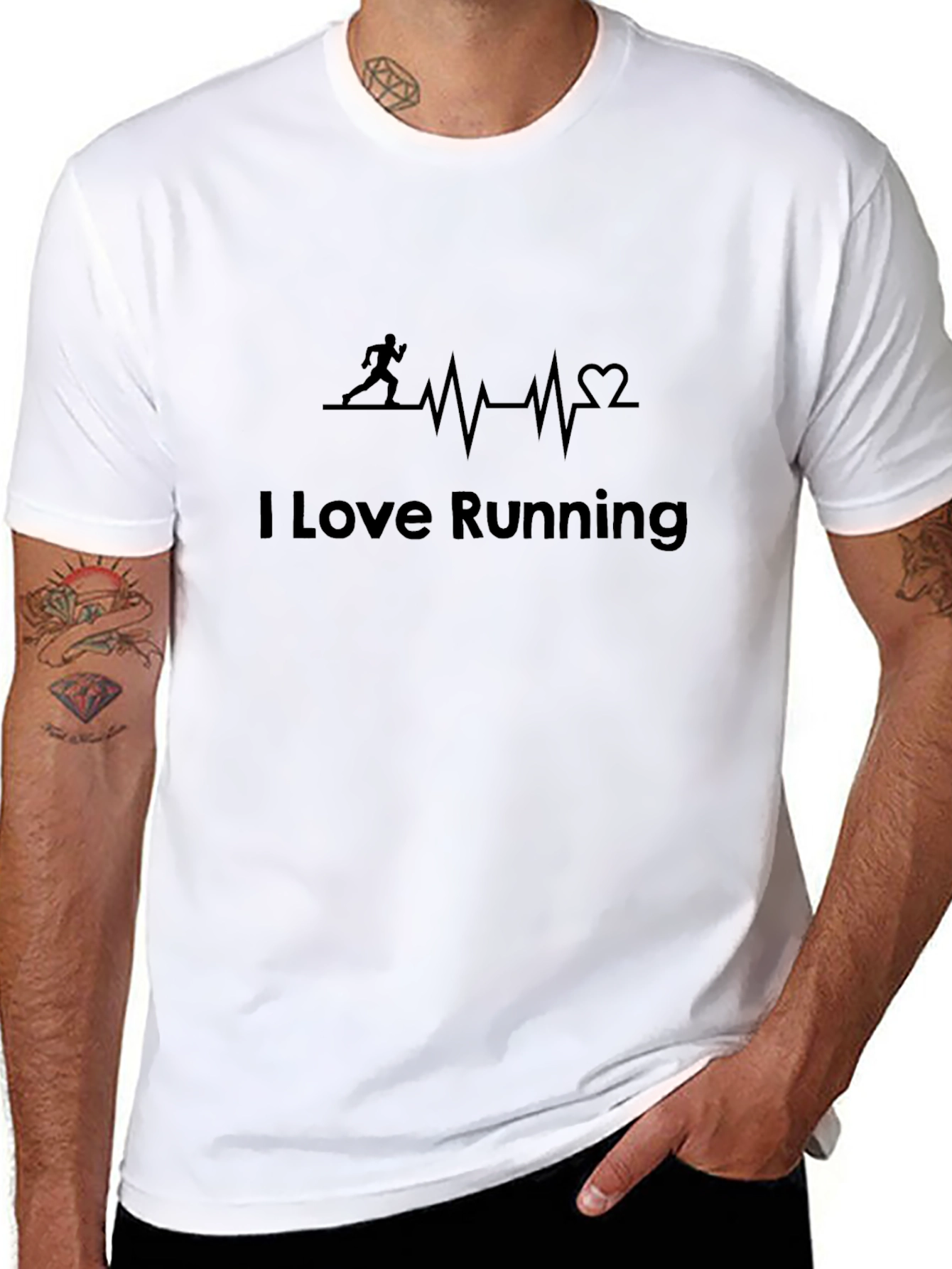 I Love Running T-Shirt - Heartbeat Runner Design