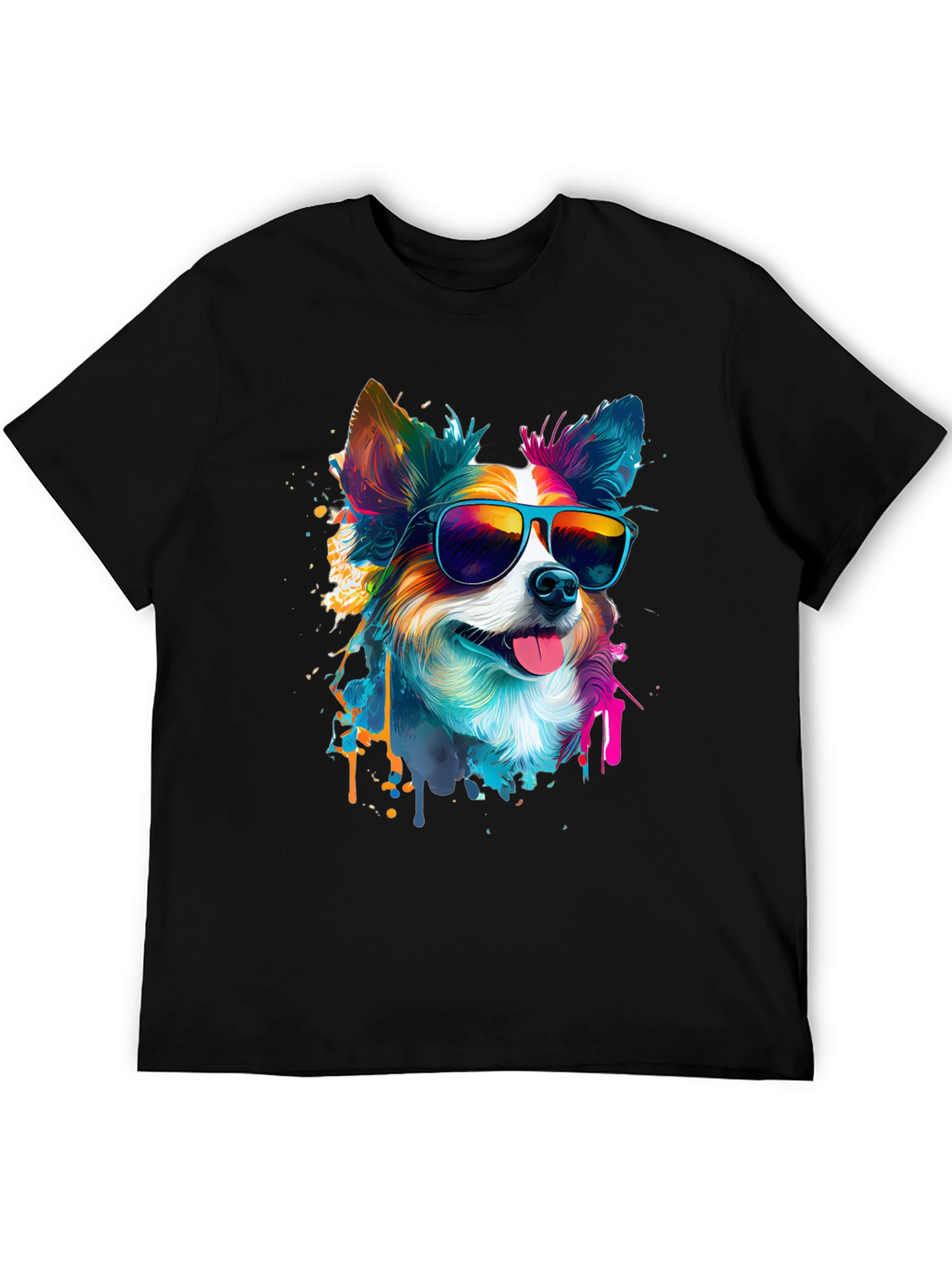 Cool Dog Graphic Tee - Mens Black T-Shirt