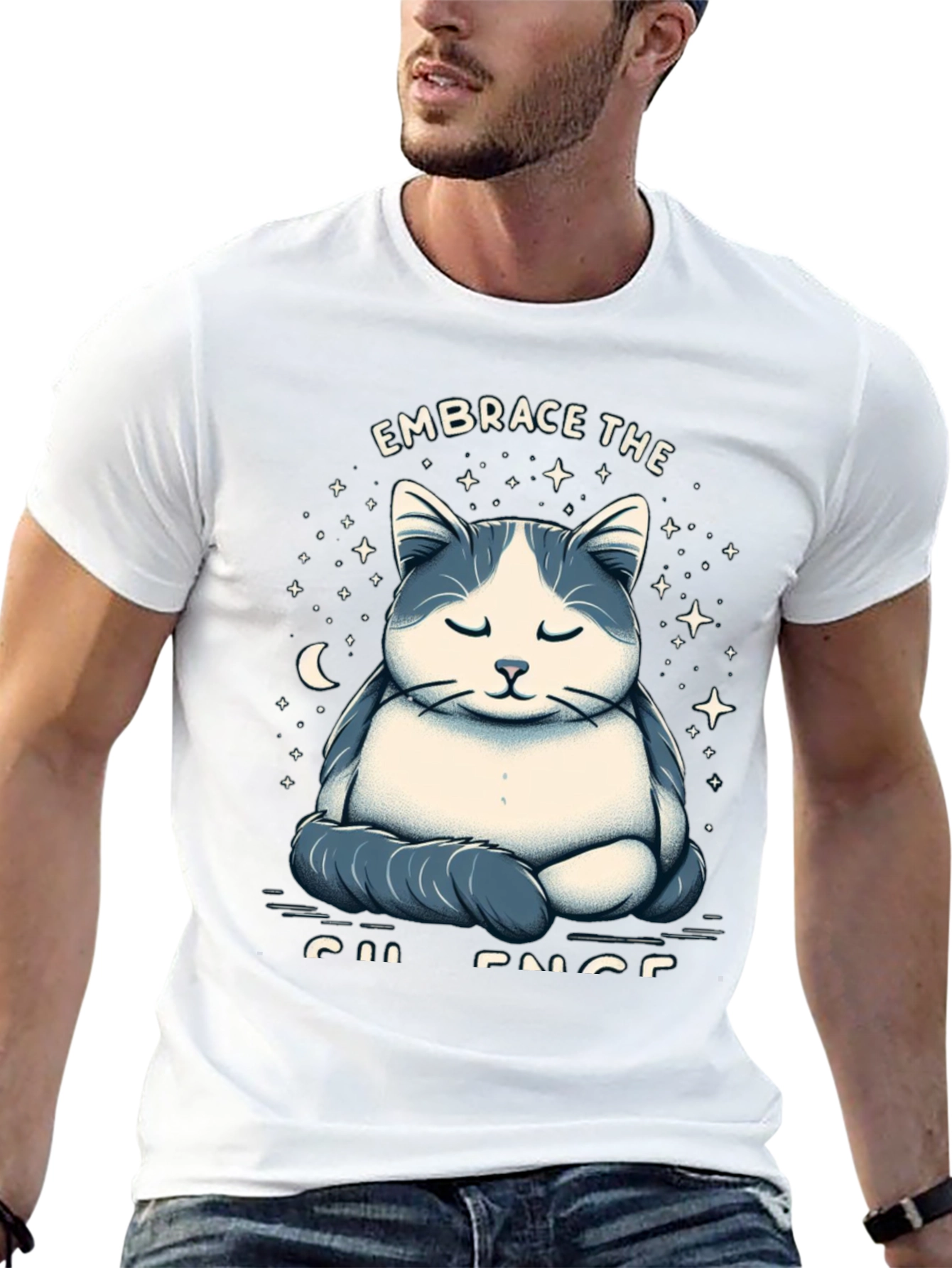 Zen Cat Meditation Graphic T-Shirt