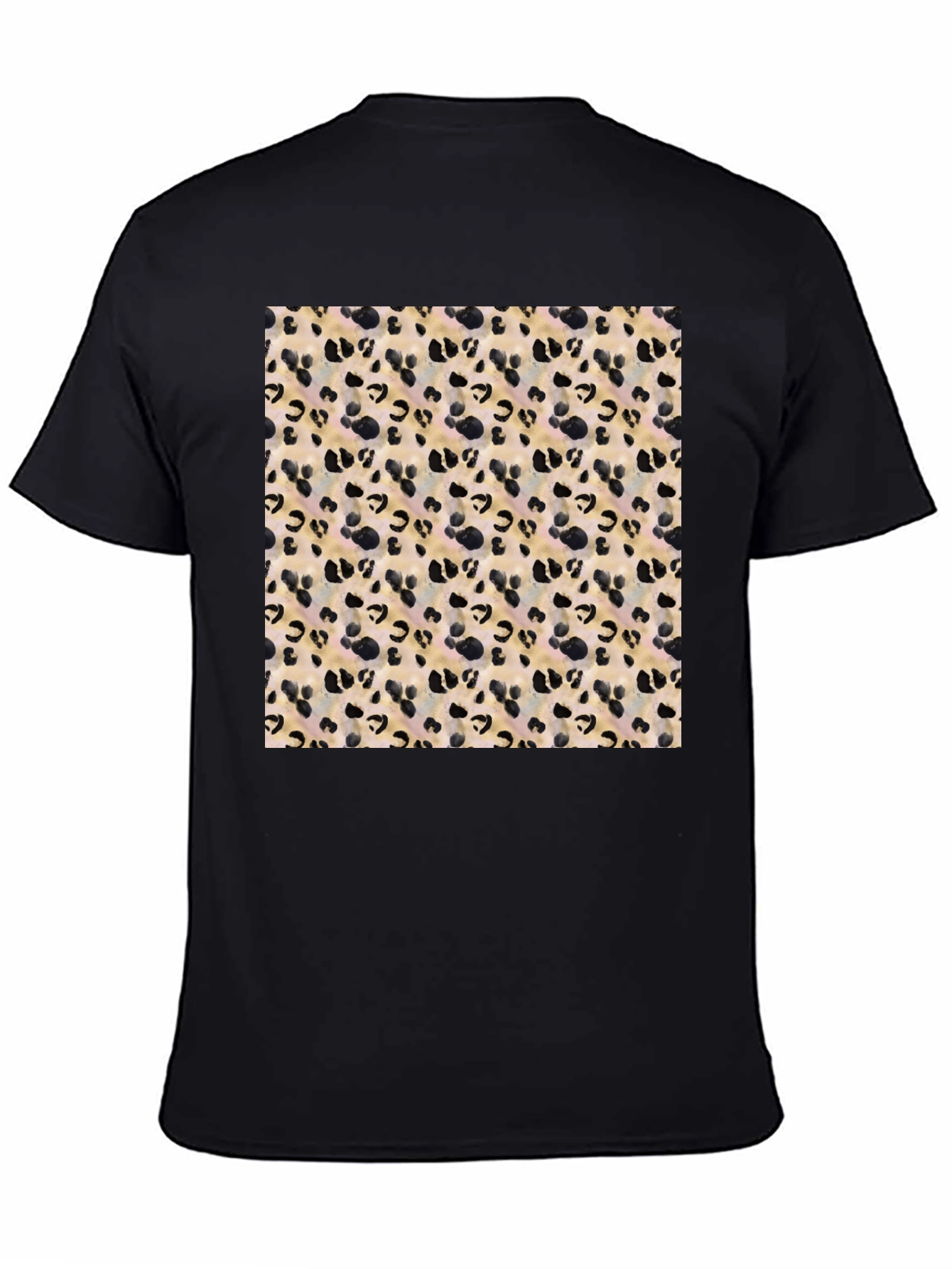 Trendy Leopard Print Black T-Shirt