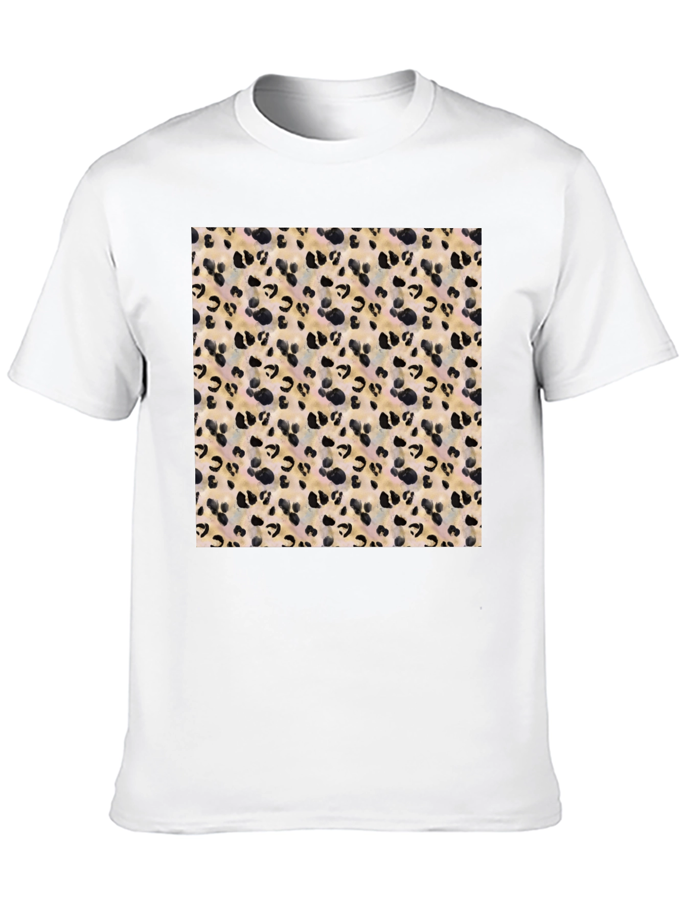 Trendy Leopard Print Black T-Shirt