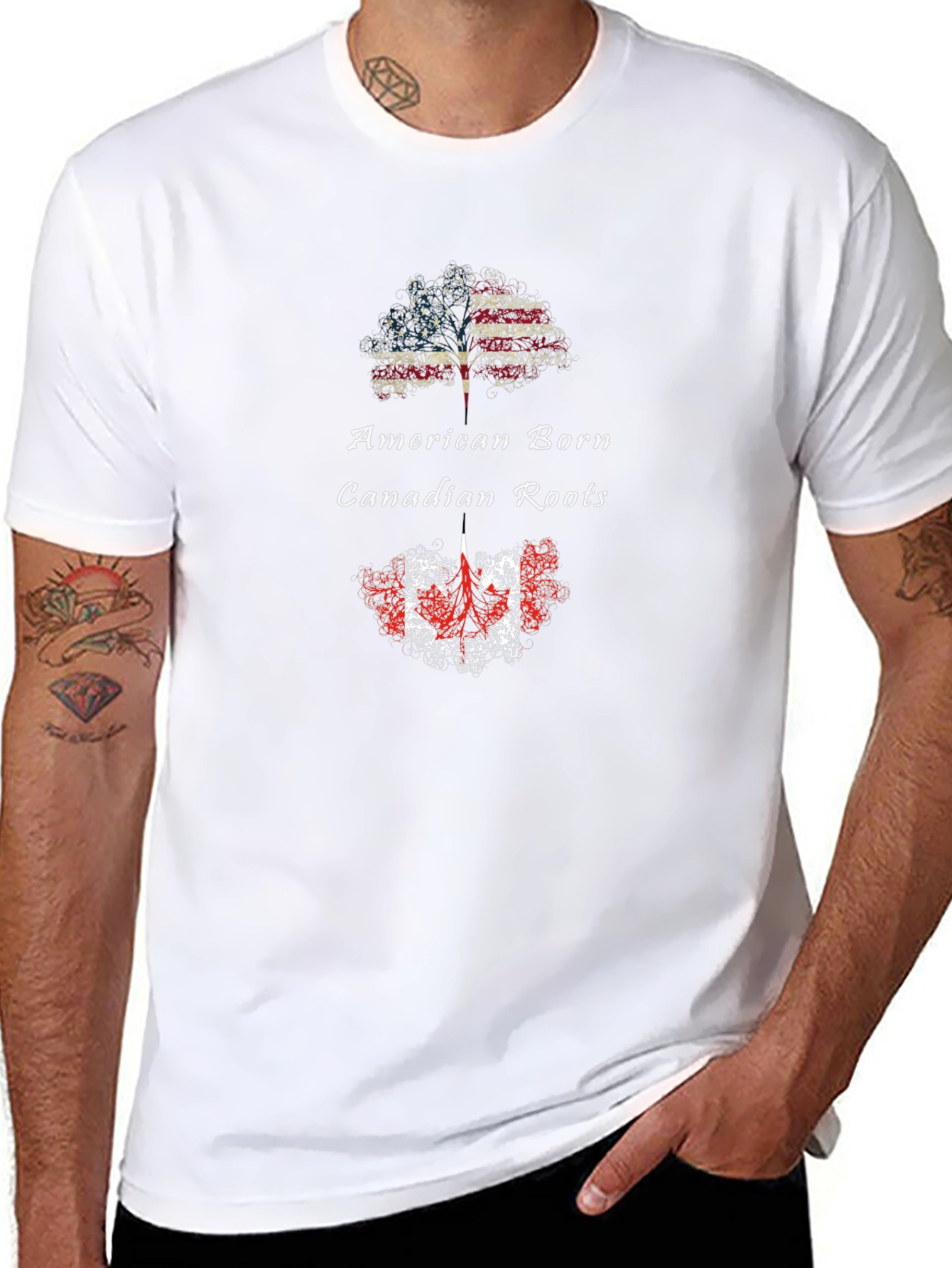 American Born Canadian Roots Graphic T-Shirt