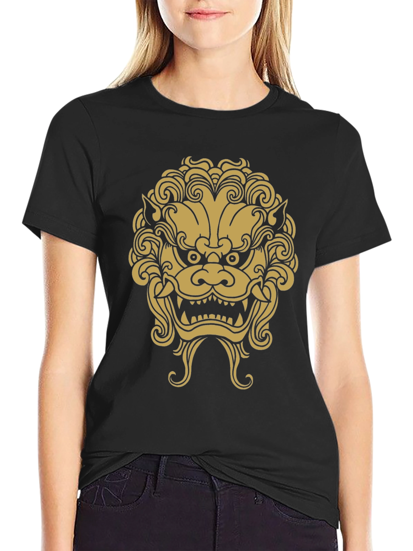 Foo Dog Graphic Tee - Bold Asian Inspired Design