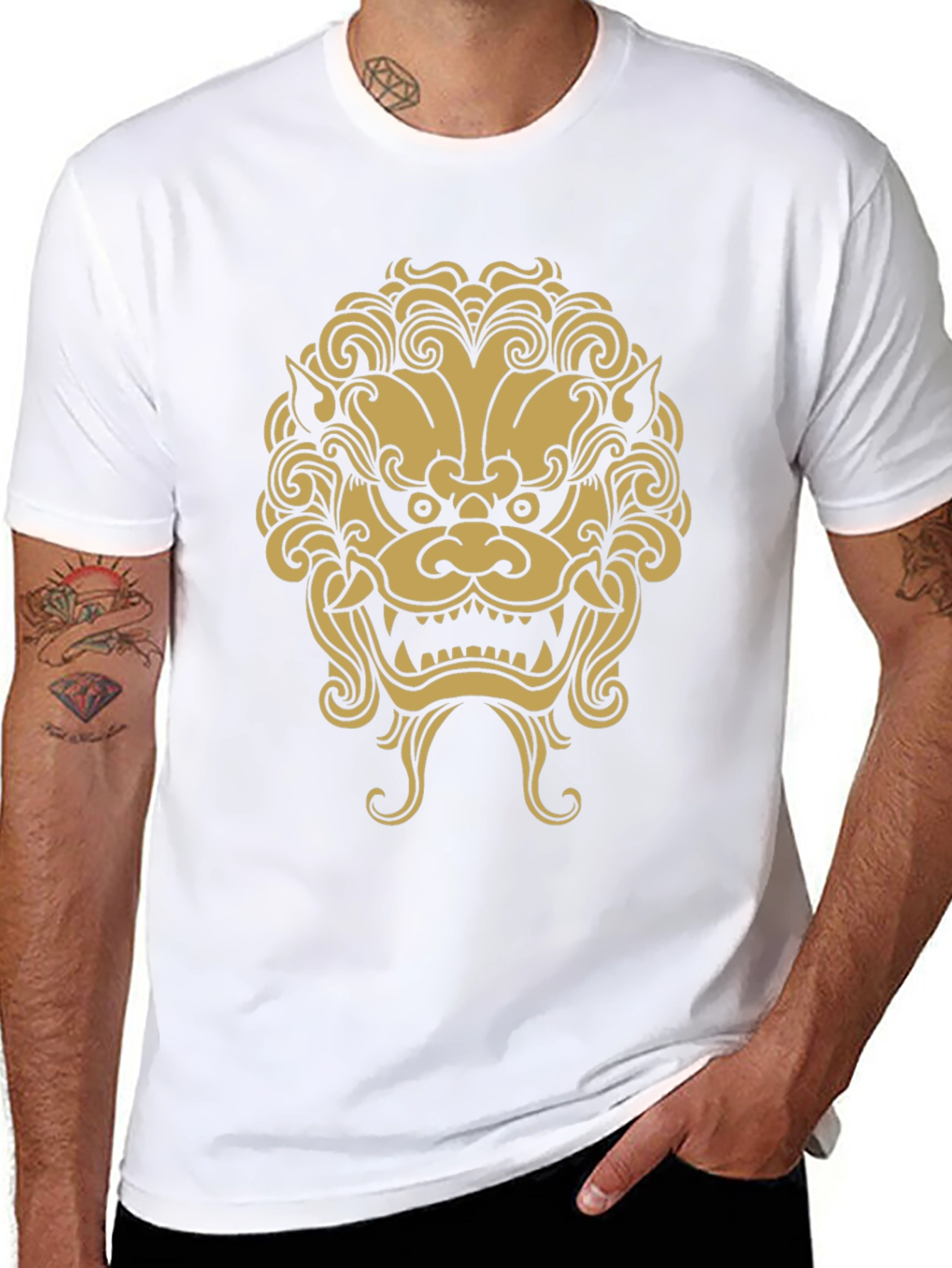 Foo Dog Graphic Tee - Bold Asian Inspired Design