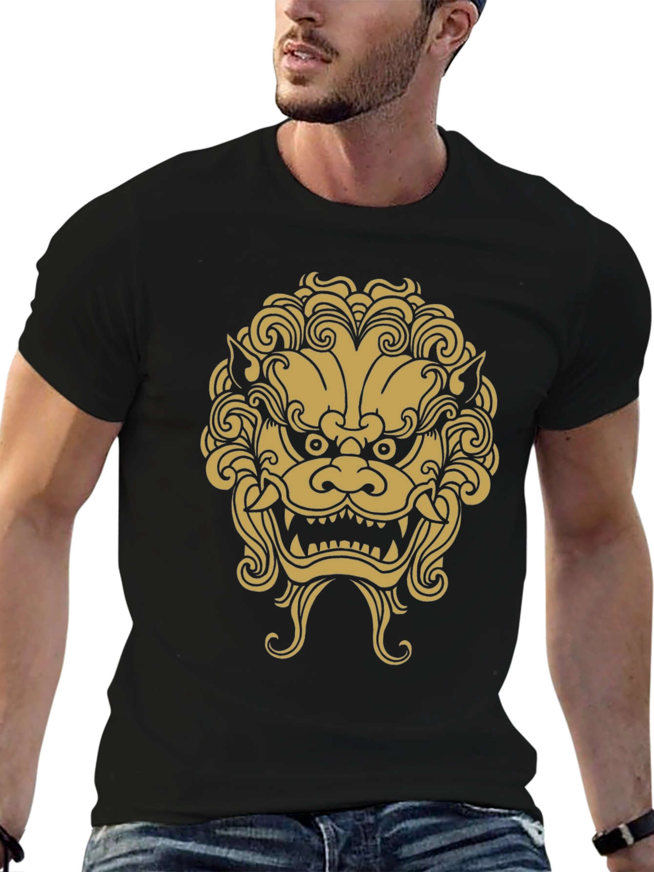 Foo Dog Graphic Tee - Bold Asian Inspired Design