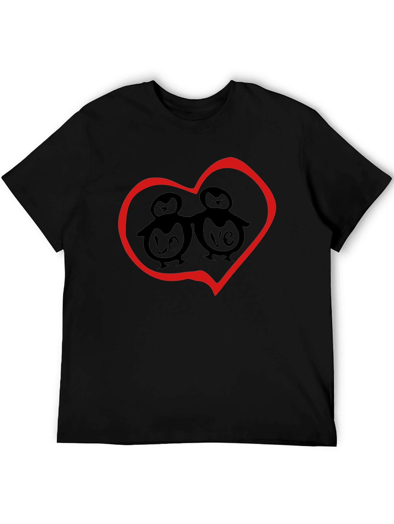 Love Penguin Graphic T-Shirt - Black