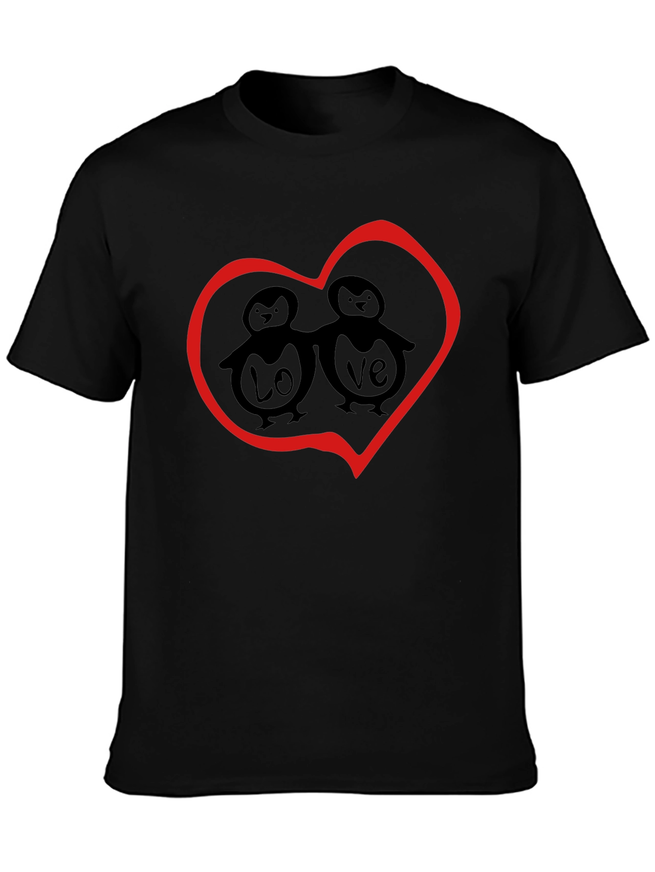 Love Penguin Graphic T-Shirt - Black