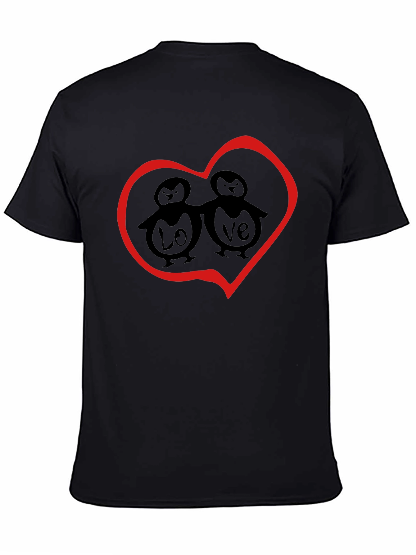 Love Penguin Graphic T-Shirt - Black