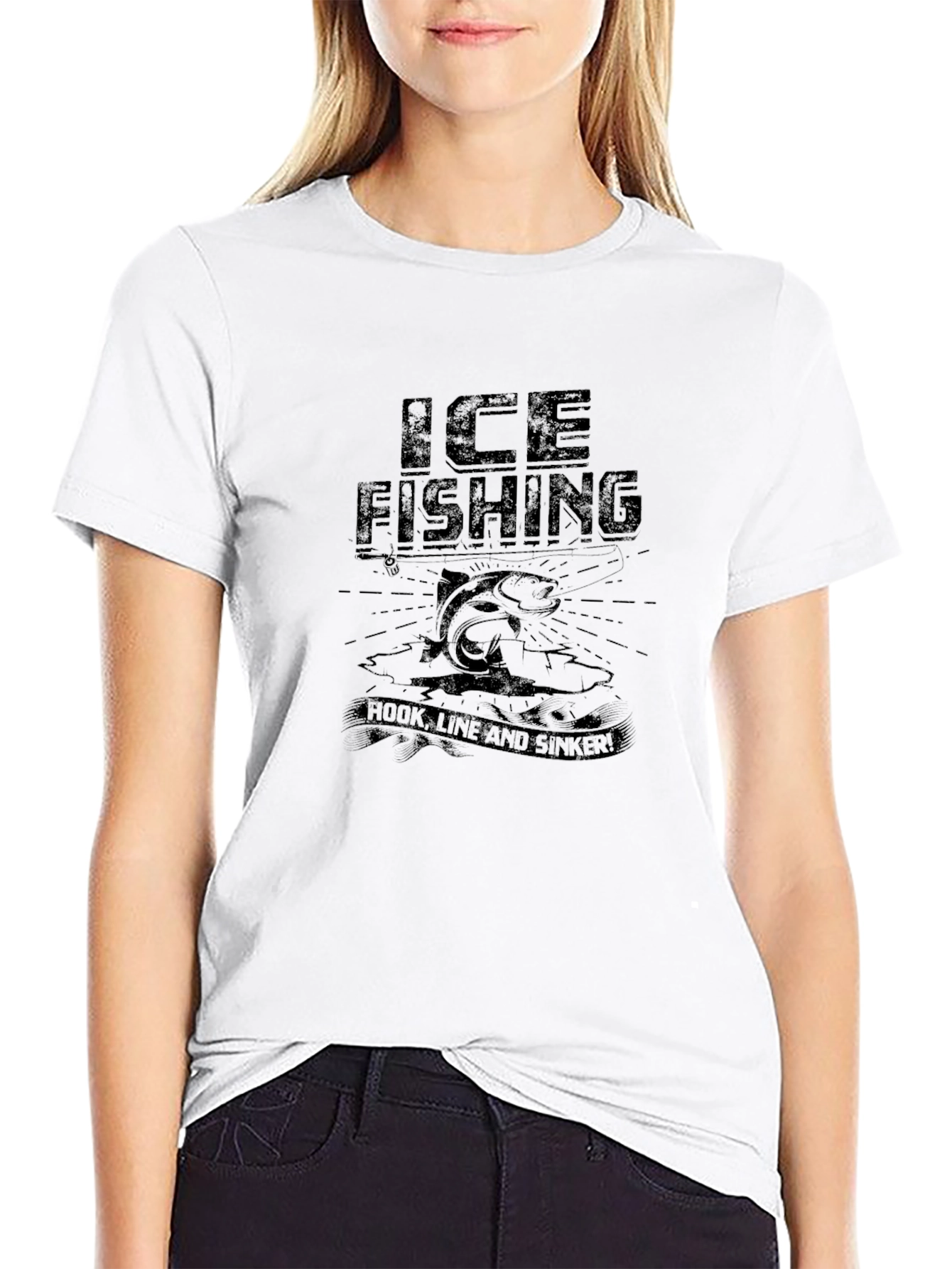 Ice Fishing T-Shirt - Hook Line and Sinker