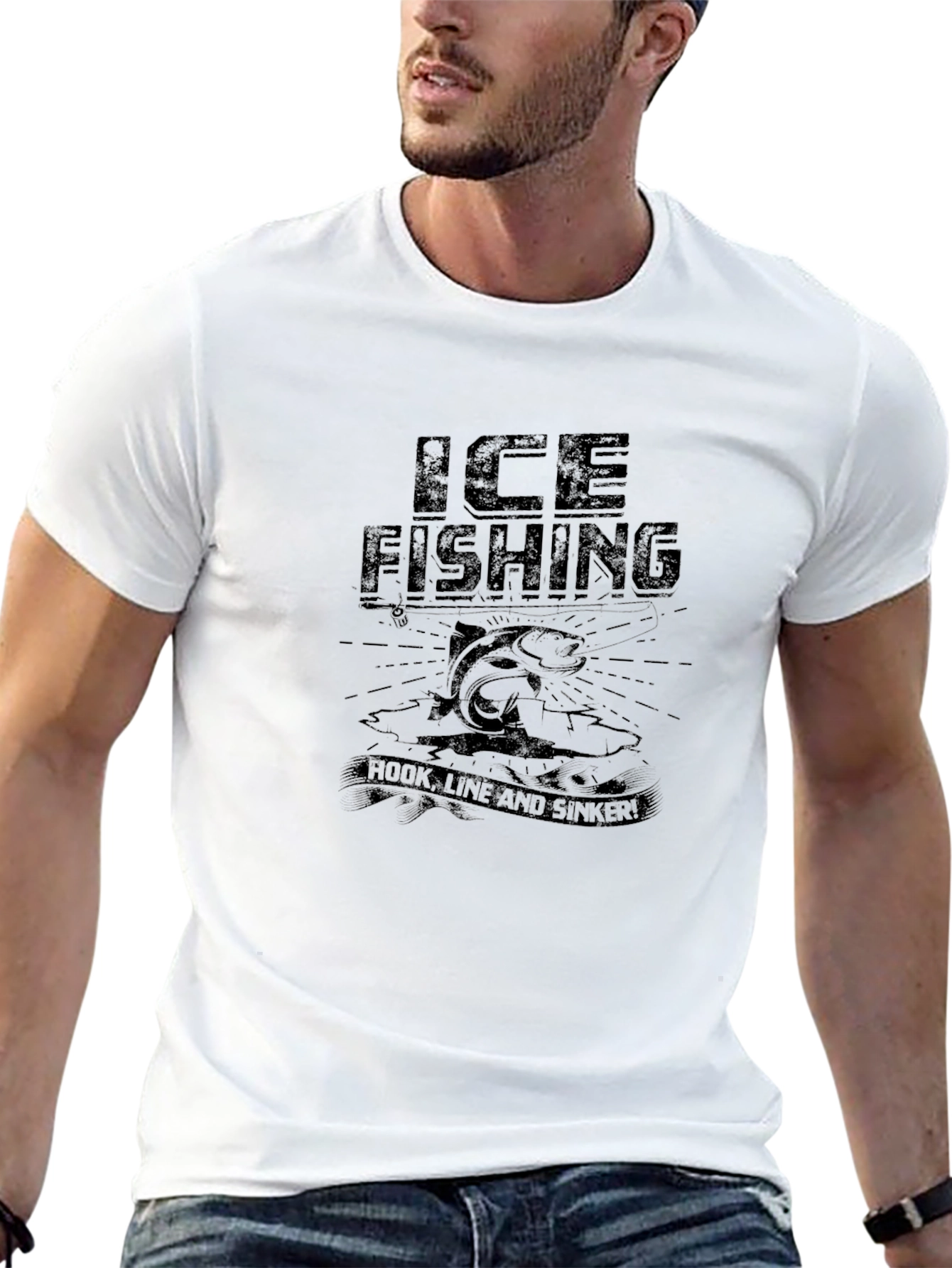 Ice Fishing T-Shirt - Hook Line and Sinker