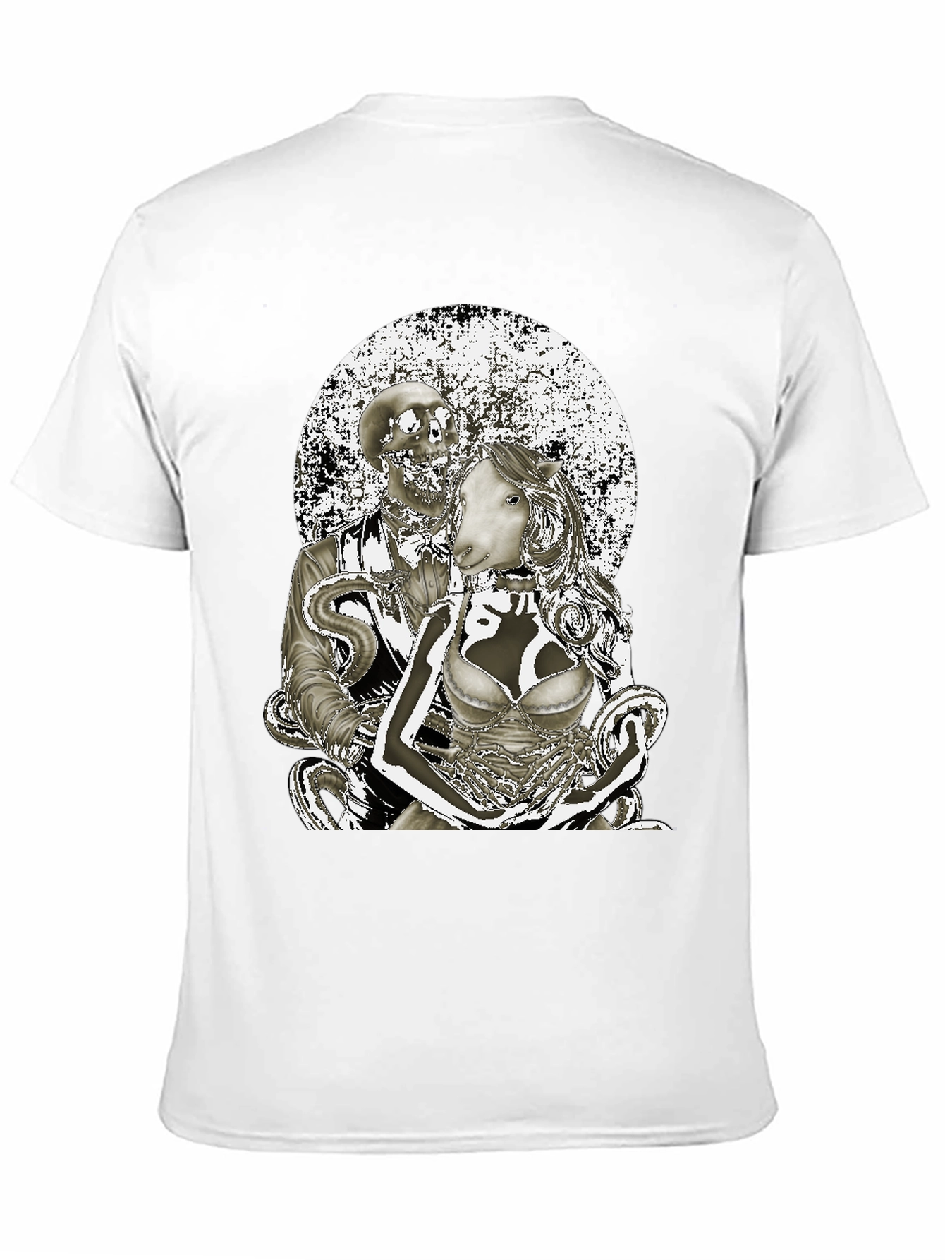 Surreal Gothic Sheep & Skeleton T-Shirt