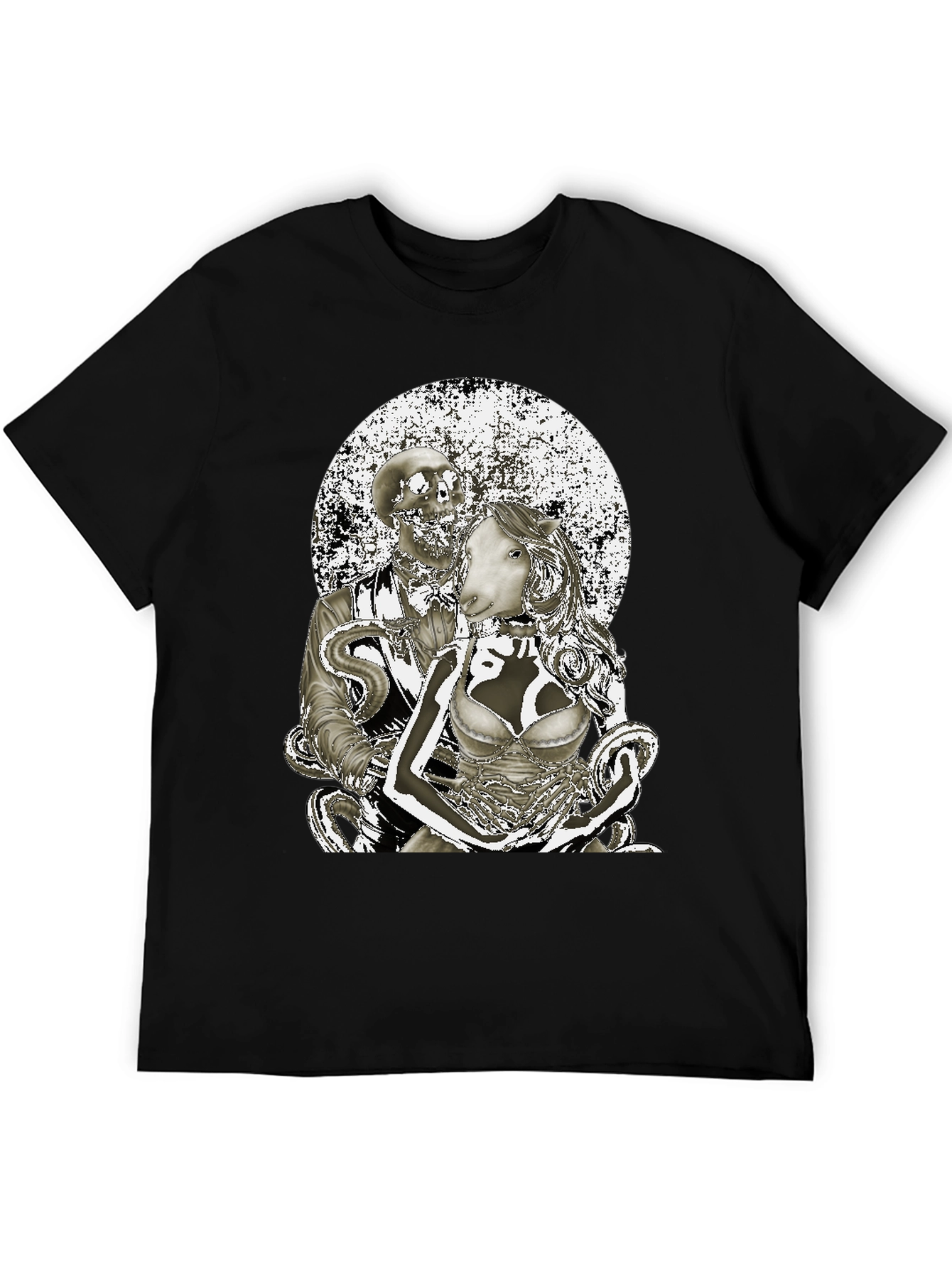 Surreal Gothic Sheep & Skeleton T-Shirt