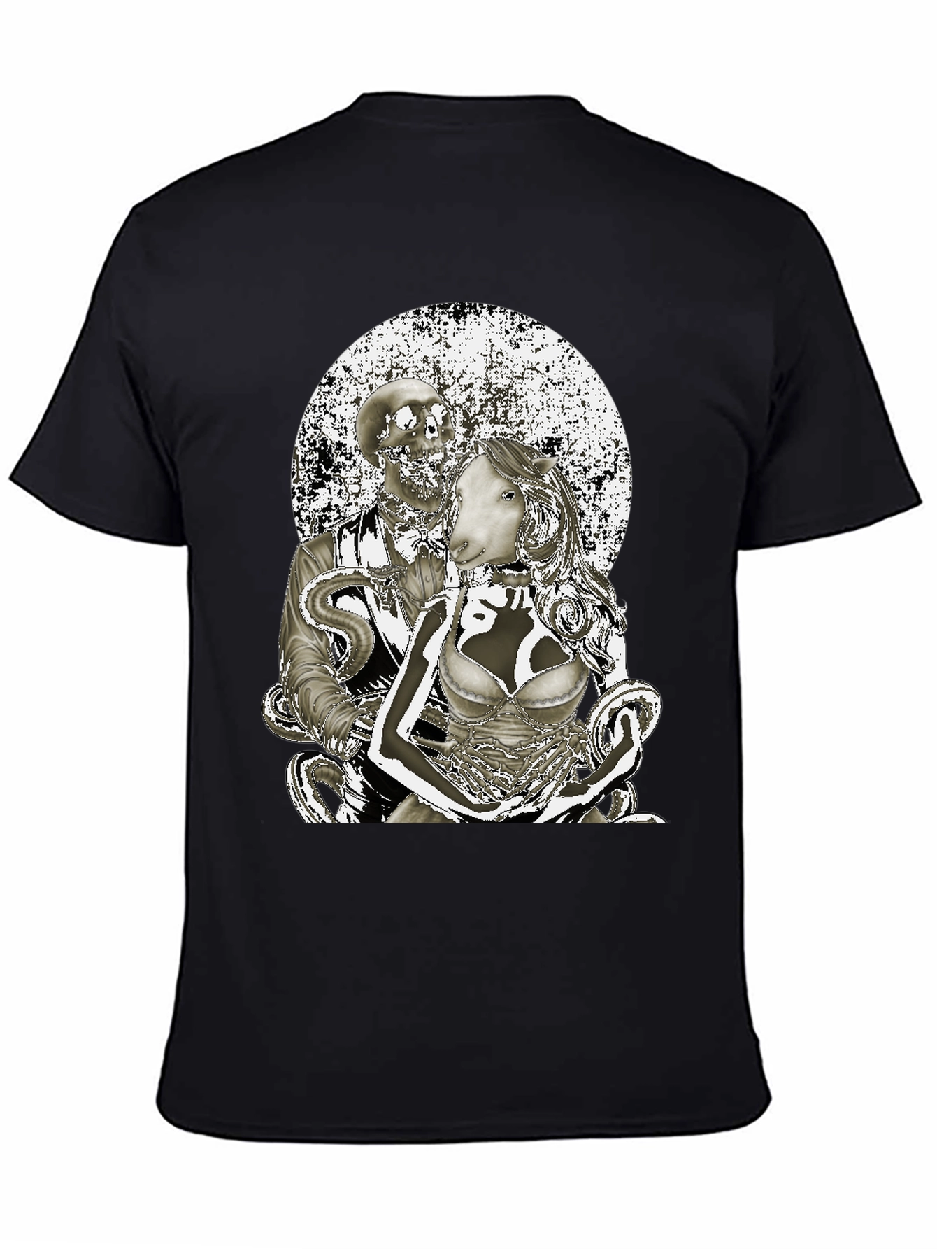 Surreal Gothic Sheep & Skeleton T-Shirt