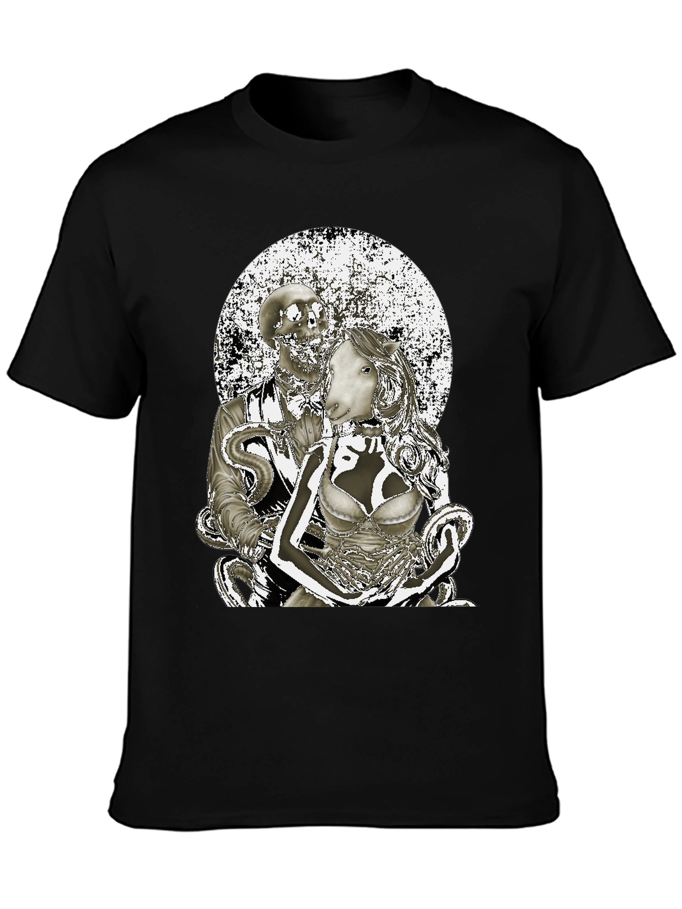 Surreal Gothic Sheep & Skeleton T-Shirt