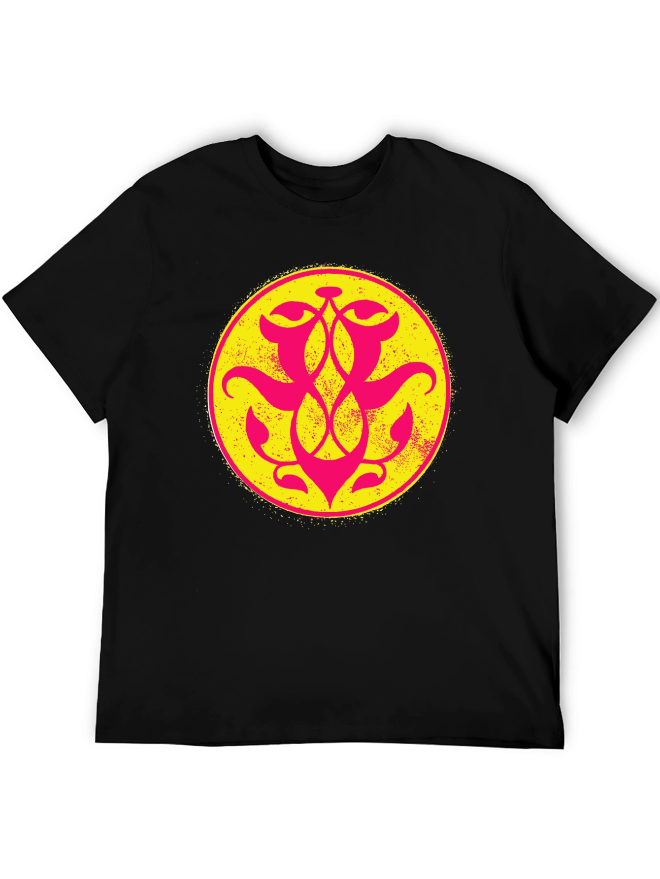 Graphic Tee: Yellow & Pink Geometric Circle