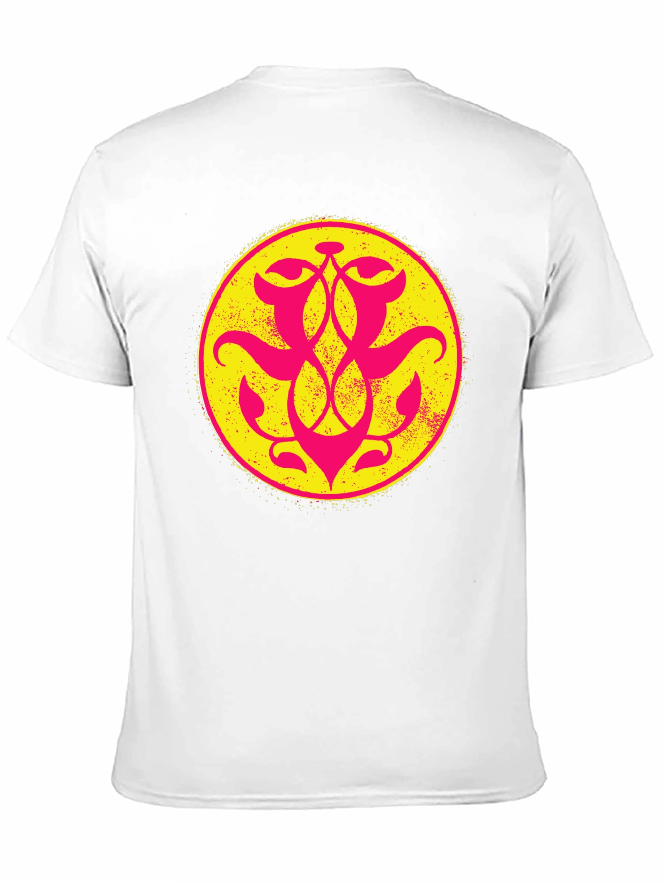 Graphic Tee: Yellow & Pink Geometric Circle