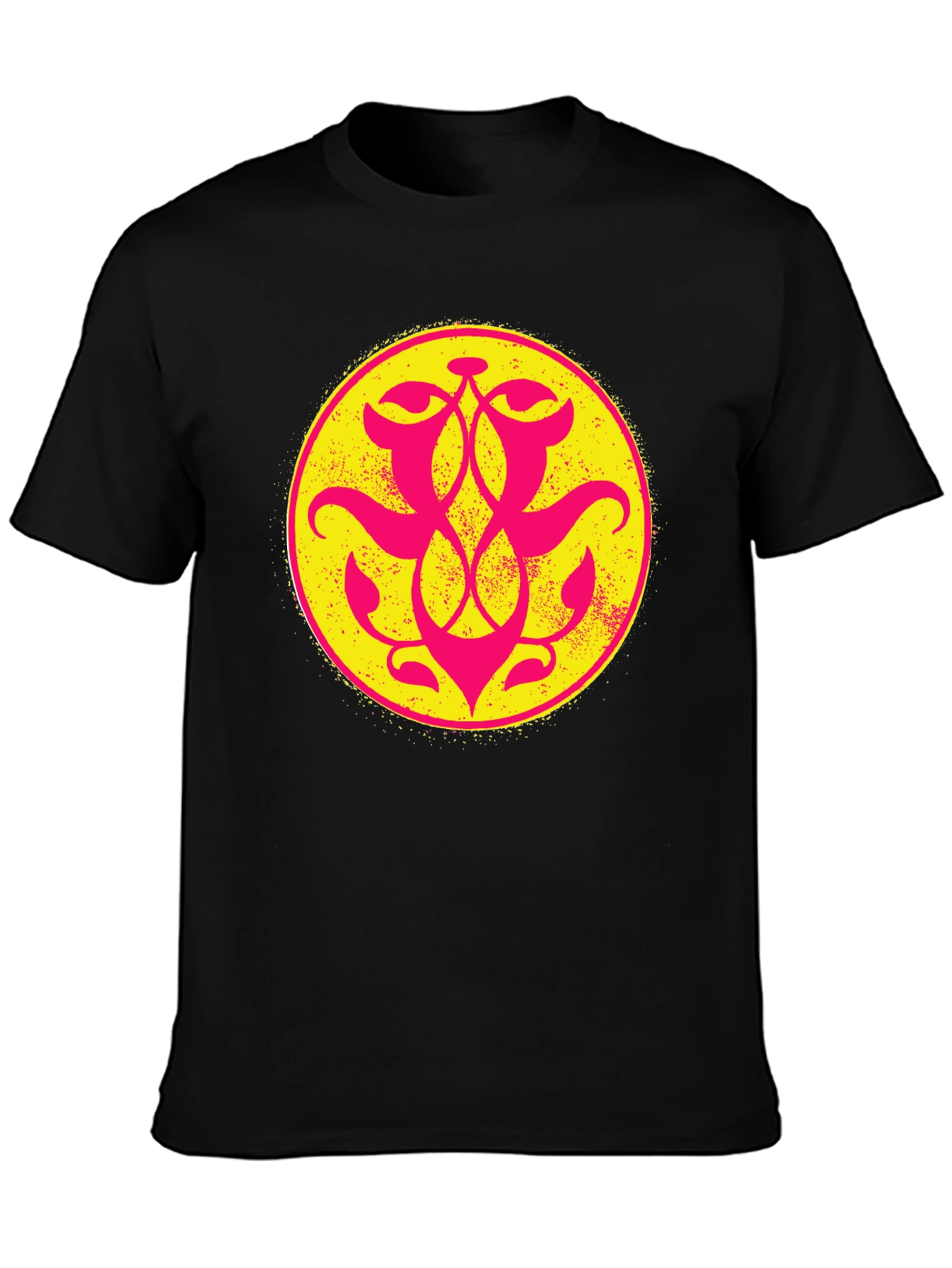 Graphic Tee: Yellow & Pink Geometric Circle