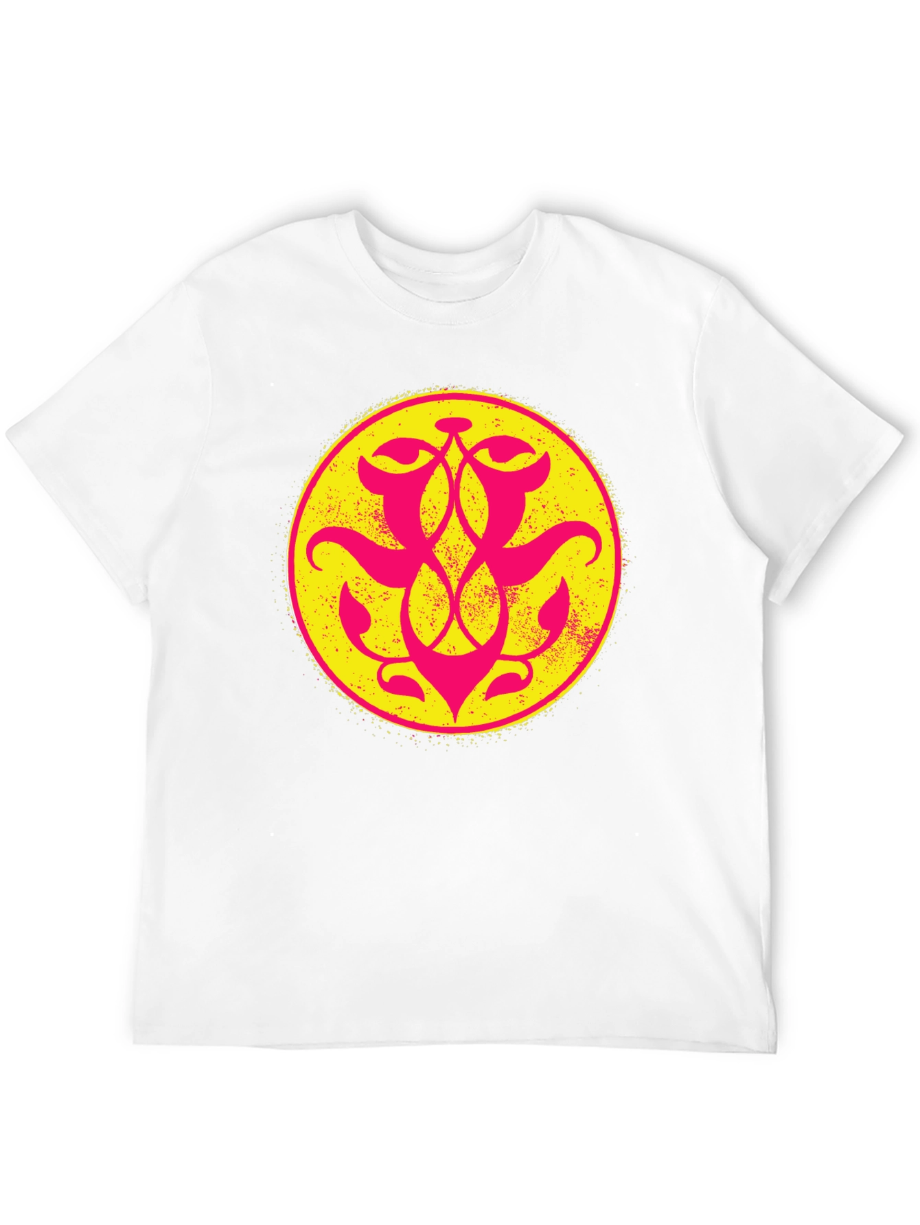 Graphic Tee: Yellow & Pink Geometric Circle